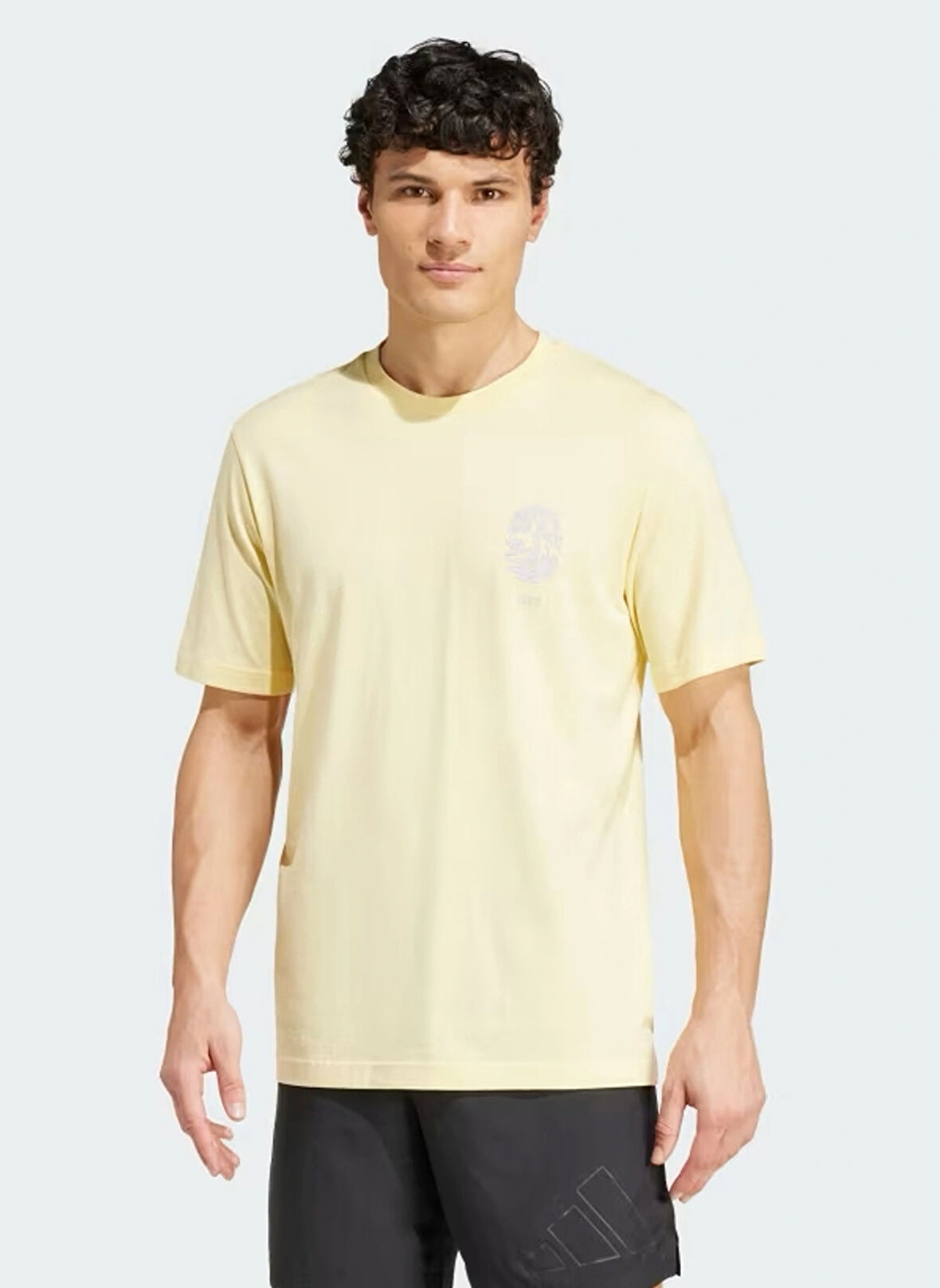 Sarı Erkek Yuvarlak Yaka Normal Kalıp T-Shirt IW0133 M YOGA G T