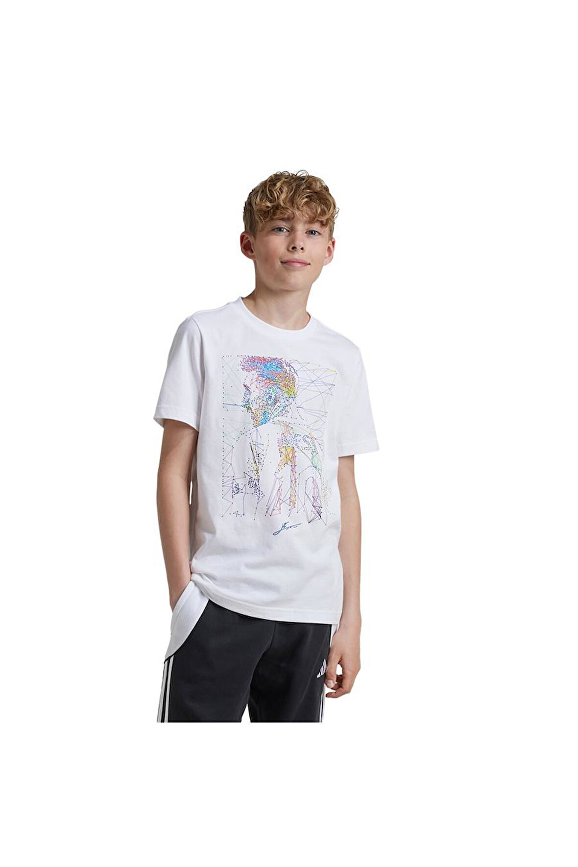 adidas Çocuk  Beyaz  T-shirt Y MESSI G T IW0185