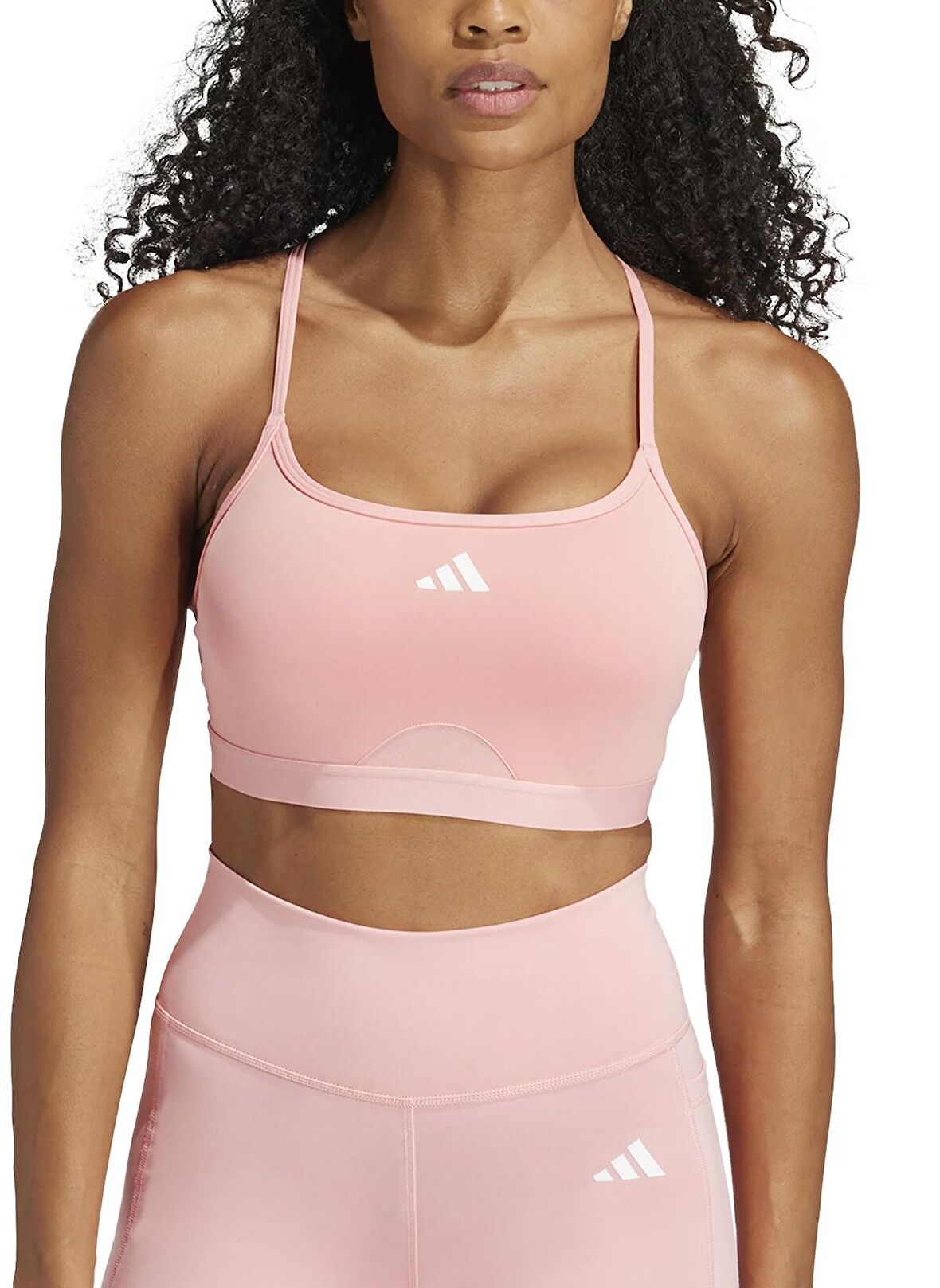 adidas Kadın Pembe Yuvarlak Yaka Normal Kalıp Sporcu Sütyeni IY7722 AERCT LS BRA