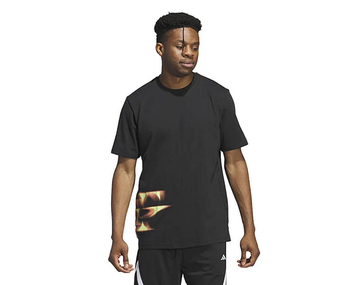 adidas Trae Fndn Tee Erkek Basketbol Tişörtü IW7847 Siyah