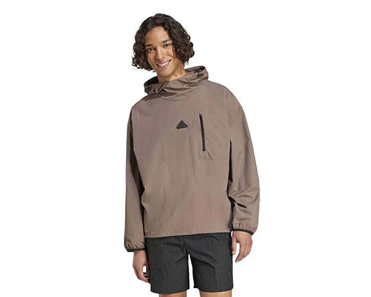 adidas M Ce Q3 W Oh Hd Erkek Günlük Sweatshirts IV7424 Kahverengi