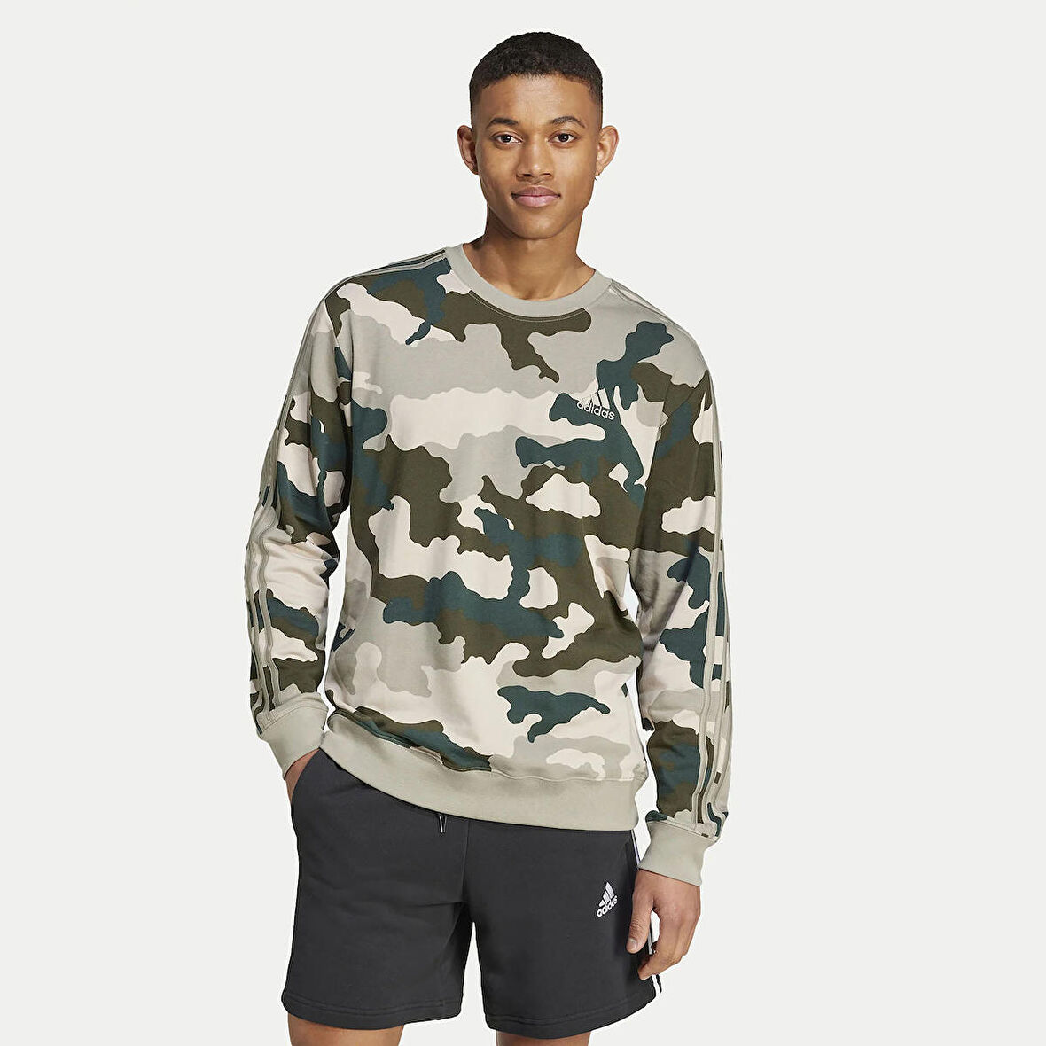 Adidas Erkek Sweatshirt M Camo Crw Iv7381