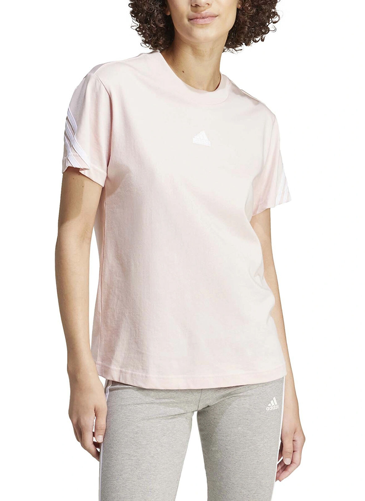 Pembe Kadın Yuvarlak Yaka Normal Kalıp T-Shirt IW5264 W FI 3S TEE