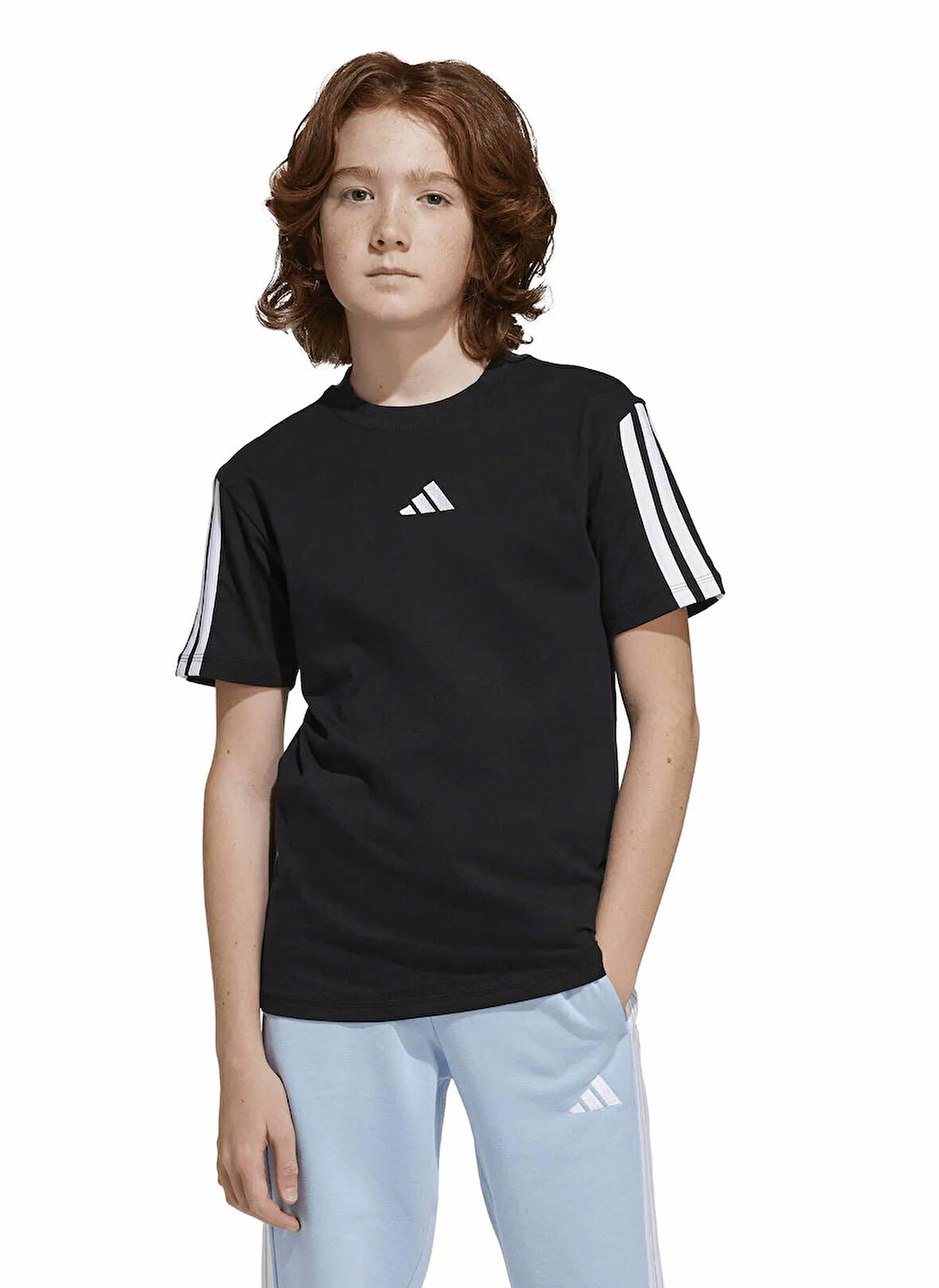 adidas Düz Siyah Erkek Çocuk T-Shirt JD6487 J 3S TEE 160