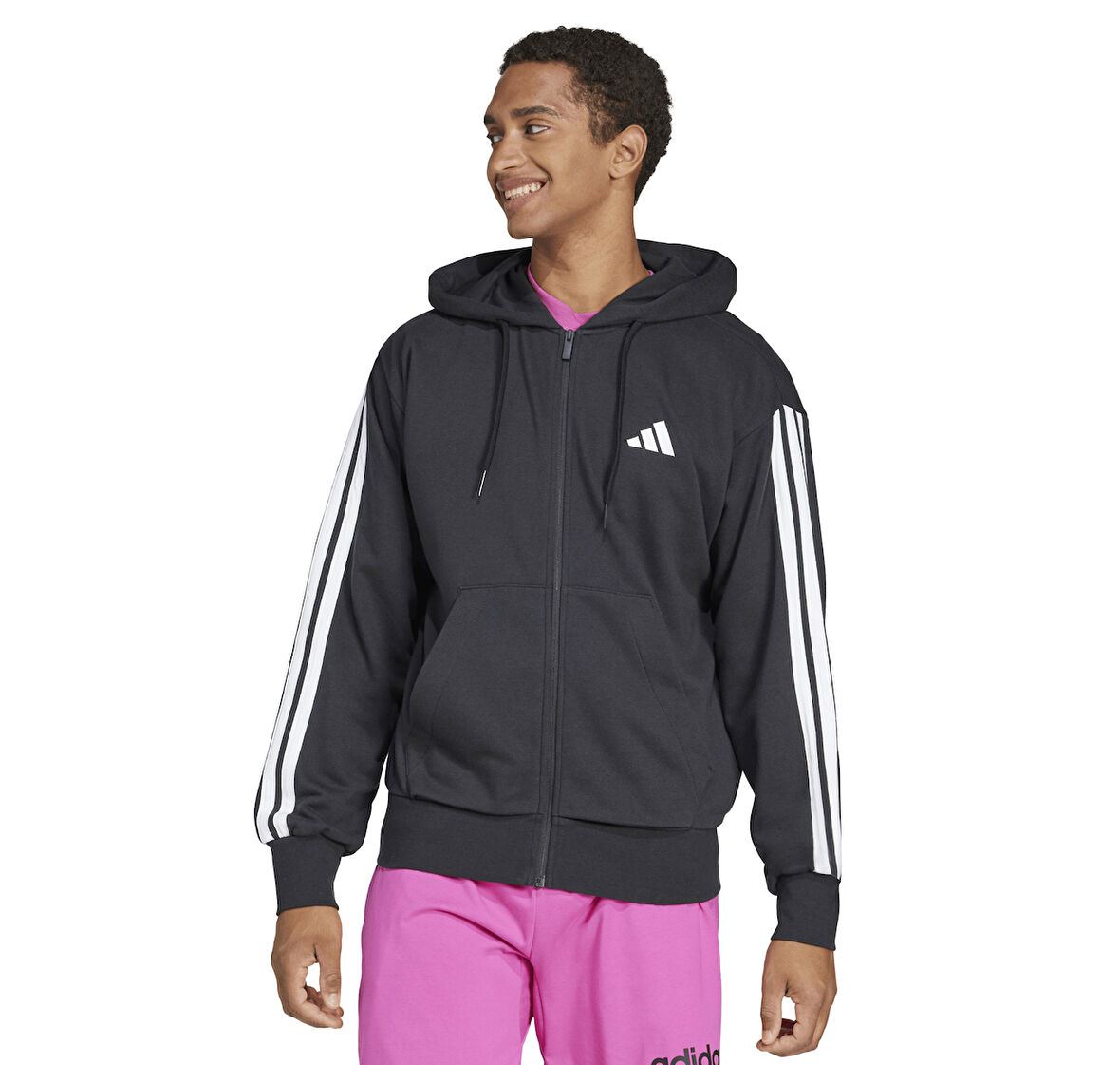 JD1877-E adidas M 3S Ft Fz Hd Erkek Ceket Siyah