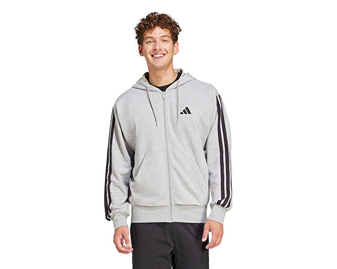 Adidas M 3S Ft Fz Hd Erkek Günlük Ceket JE6338Gri