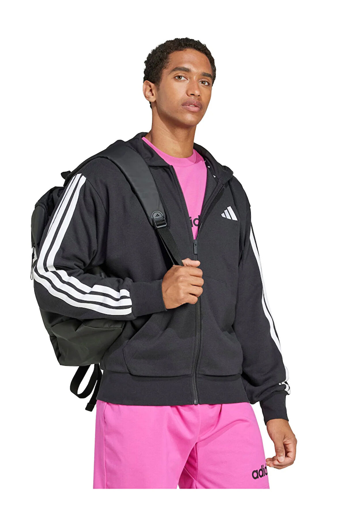 JD1877 M 3S FT FZ HD Siyah Normal Düz Erkek Zip Ceket