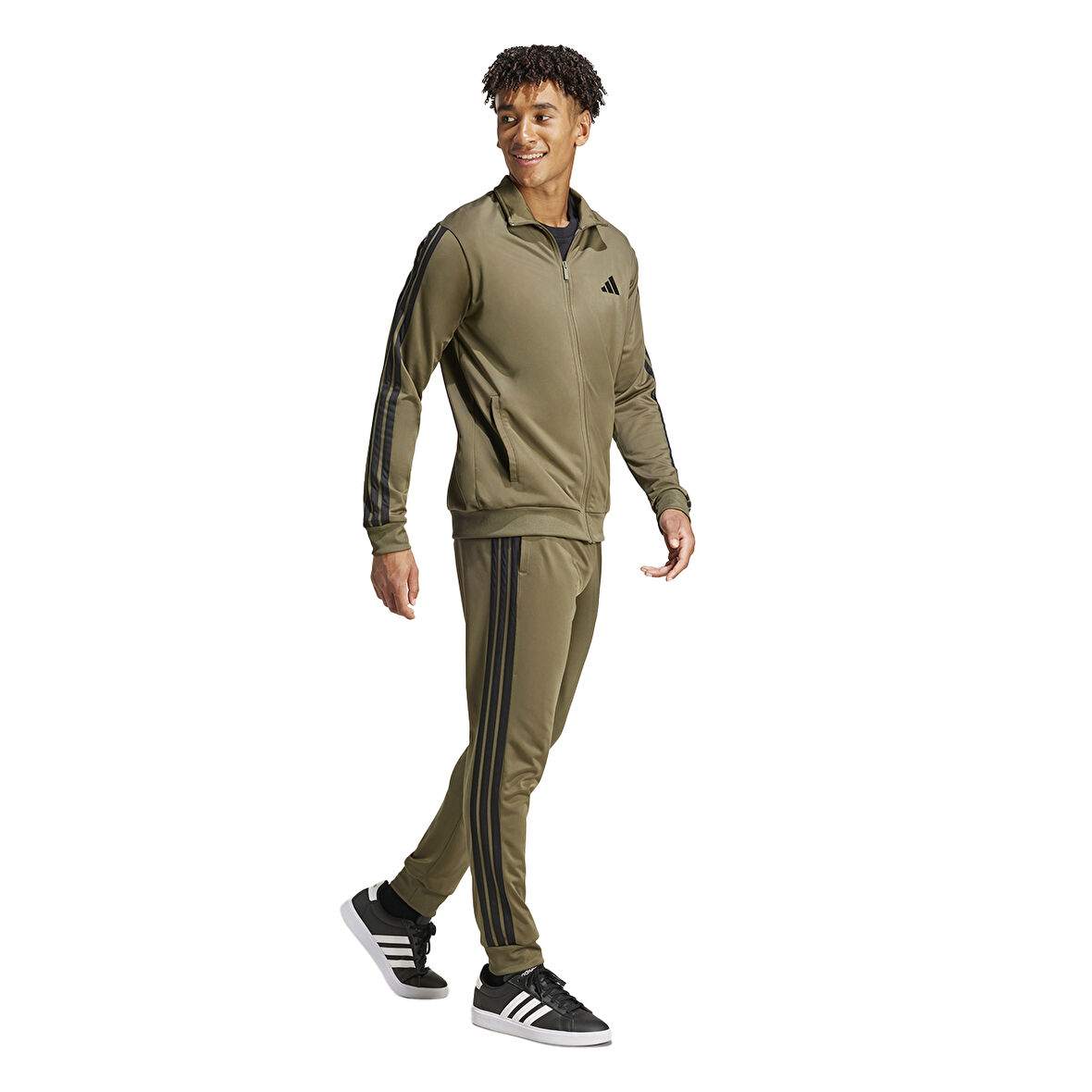 3-Stripes Erkek Yeşil Günlük Stil Eşofman Takımı JI8854