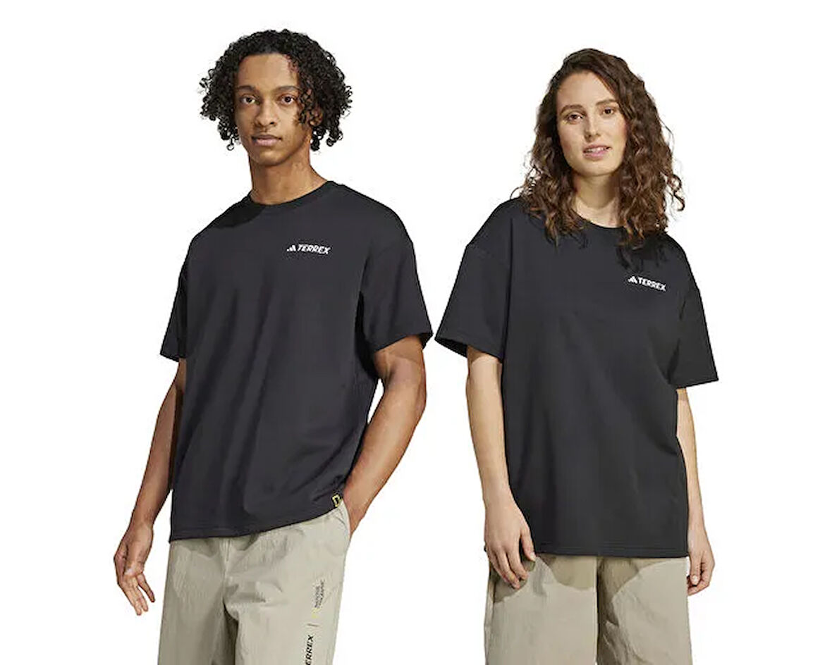 adidas Ng U Ar B Gfx T Unisex Günlük Tişört JD5957 Siyah