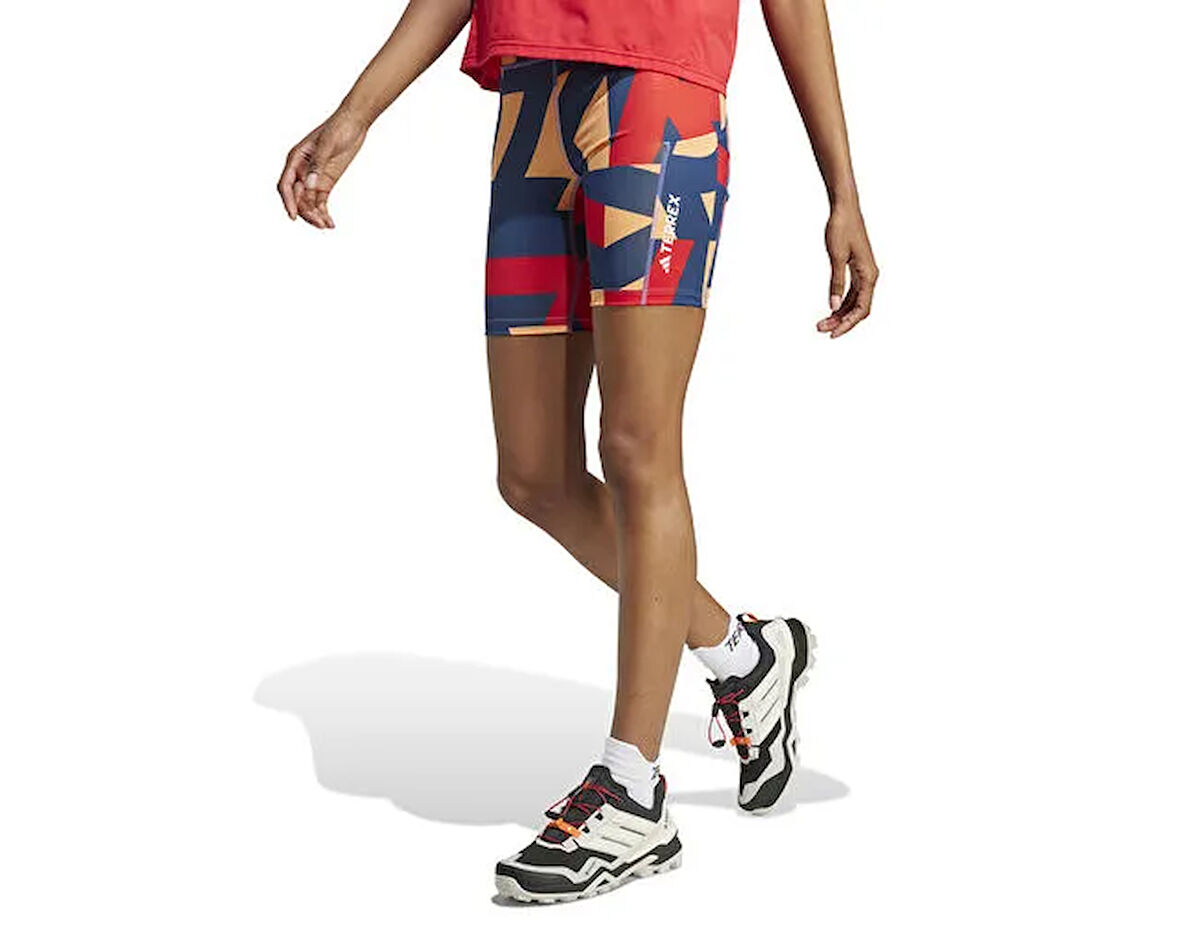 adidas  Wmt 8In T Aop Kadın Koşu Taytı JE9417 Turuncu