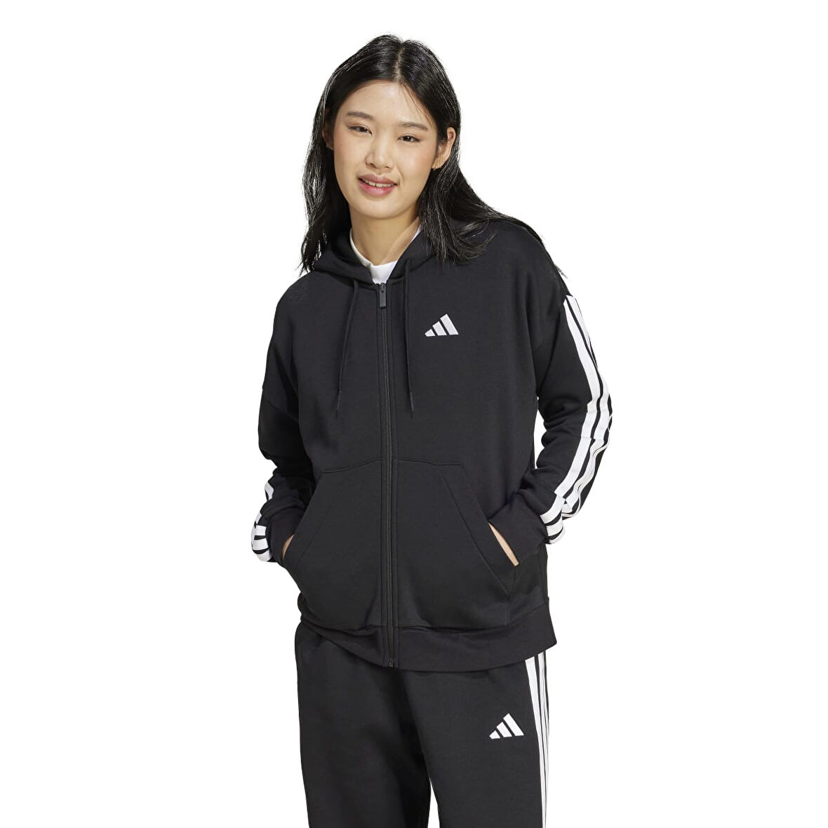Adidas Kadın Eşofman Üstü 3 Stripes Fleece Full Zip Hoodie