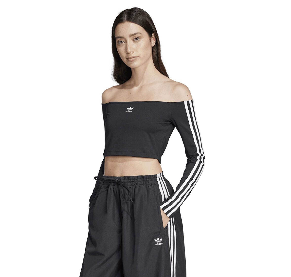 JD0274-K adidas Offshoulder Ls Kadın Sweatshirt Siyah