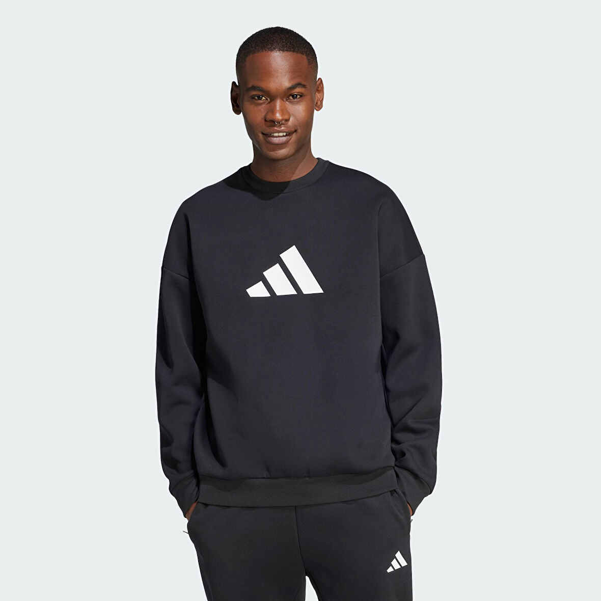 adidas JD4901 M FI 3BAR CRW Erkek Sweatshirt