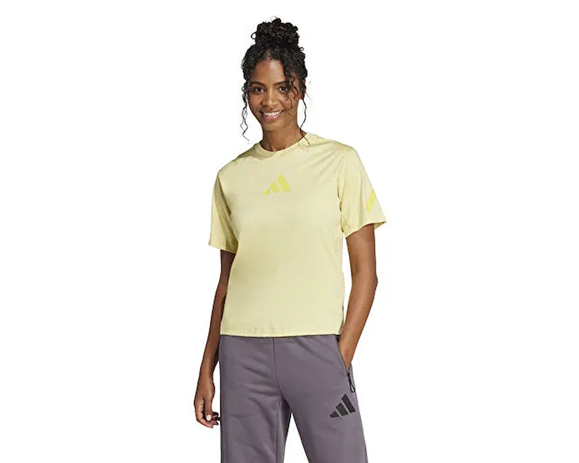 adidas  W Z.N.E. Tee Kadın Günlük Tişört JC5400 Sarı