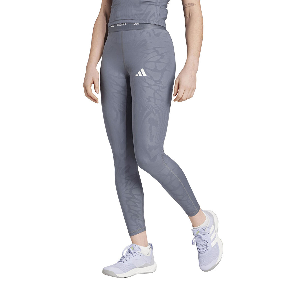 JE3645-K adidas Tf Prınt 7-8 L Kadın Tayt Mavi