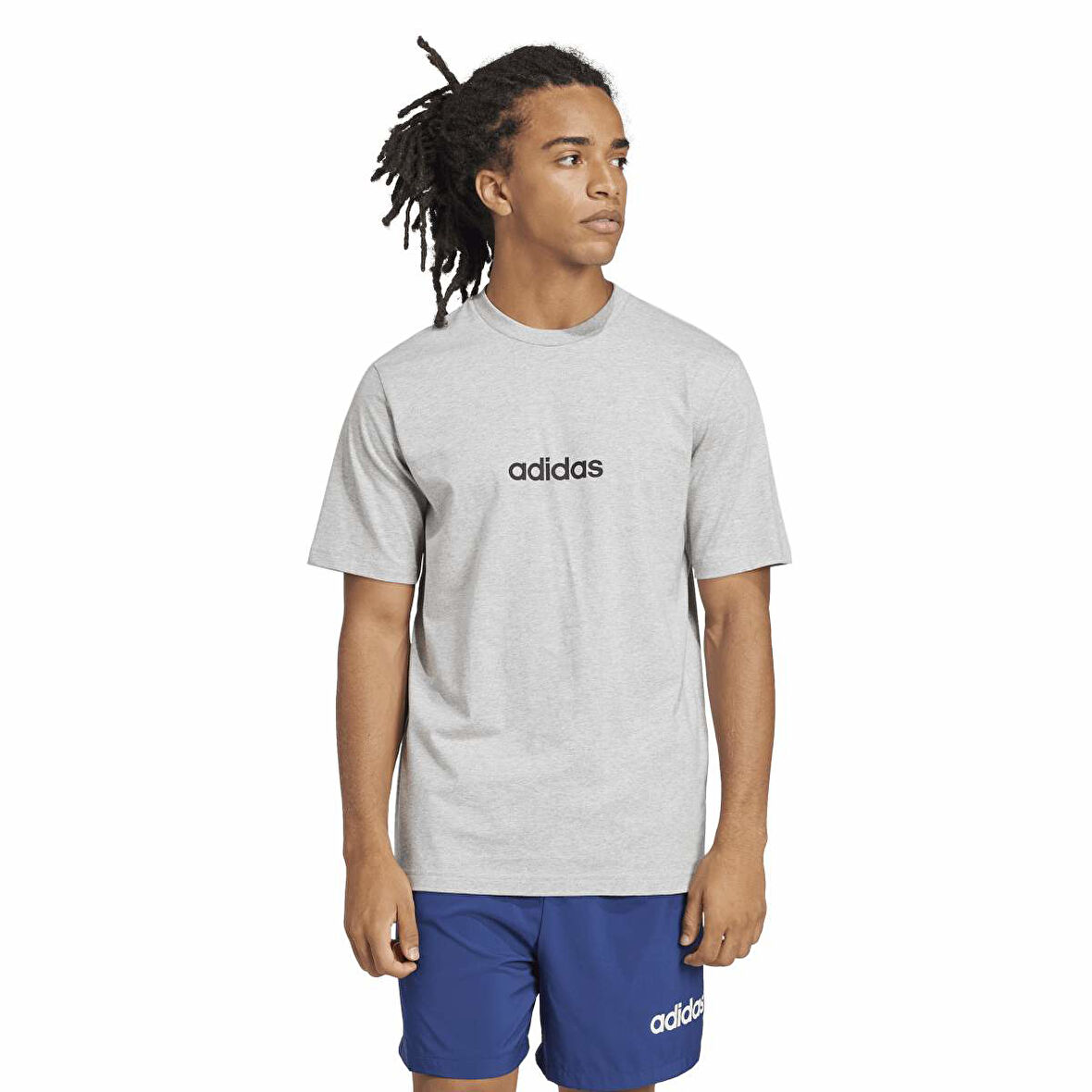 adidas M LIN SJ T Gri Erkek Sporcu Tişört JE9002
