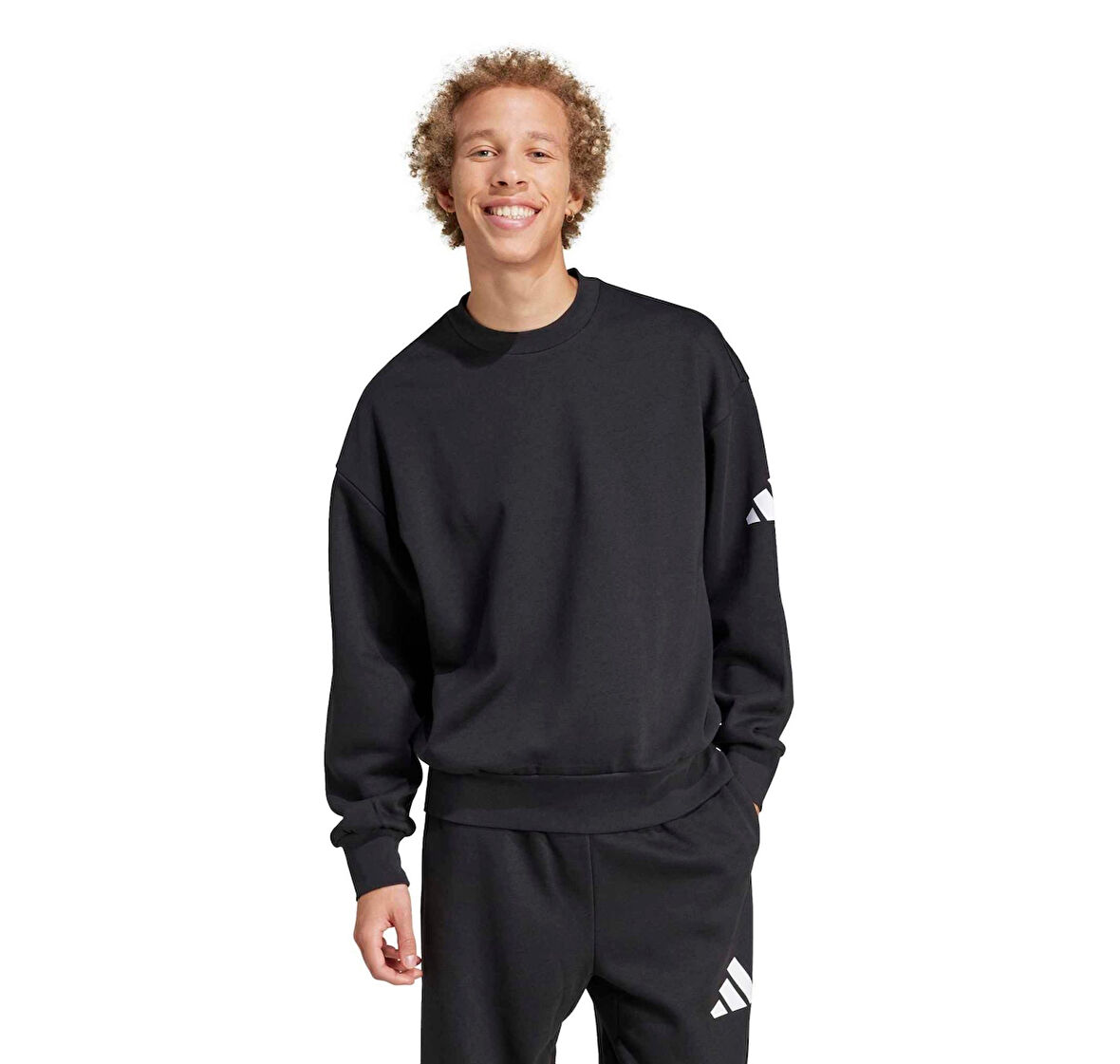 JF3542-E adidas M Swt Fl Erkek Sweatshirt Siyah