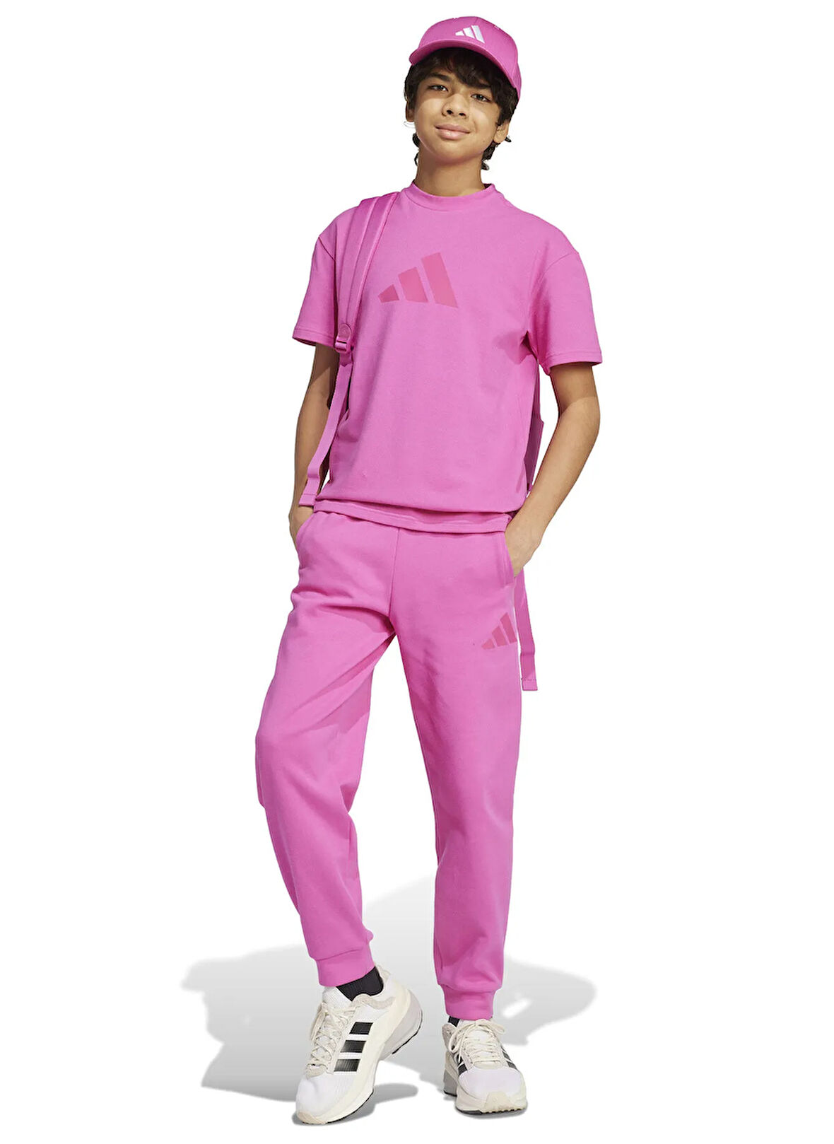 adidas Lastikli Paça Mor Kız Çocuk Eşofman Altı JD1774-J FI LOGO PT