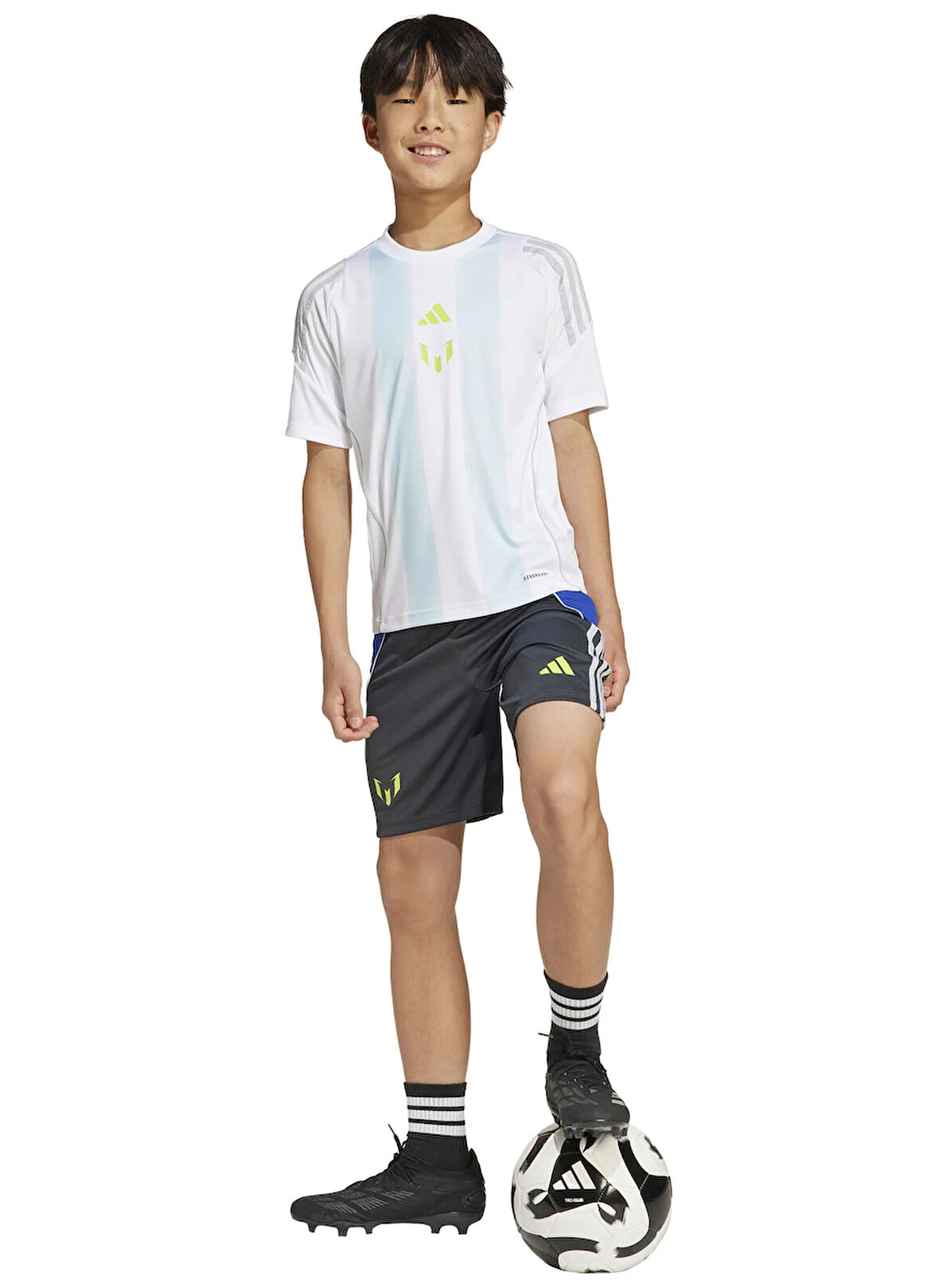 adidas Lastikli Bel Normal Gri Erkek Çocuk Şort JI5458-MESSI SHORT Y