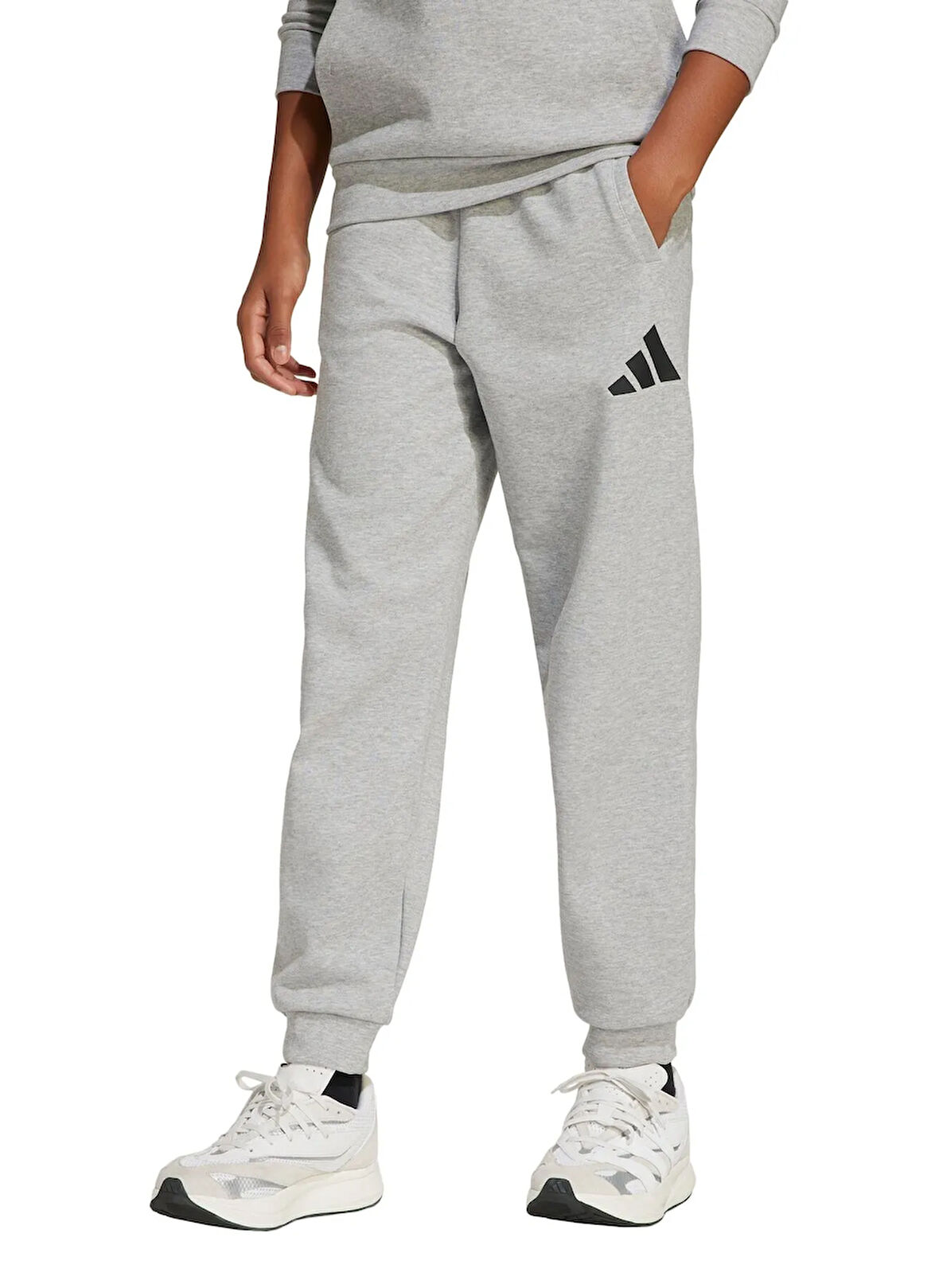 adidas Lastikli Paça Gri Erkek Çocuk Eşofman Altı JC7565-J FI LOGO PT