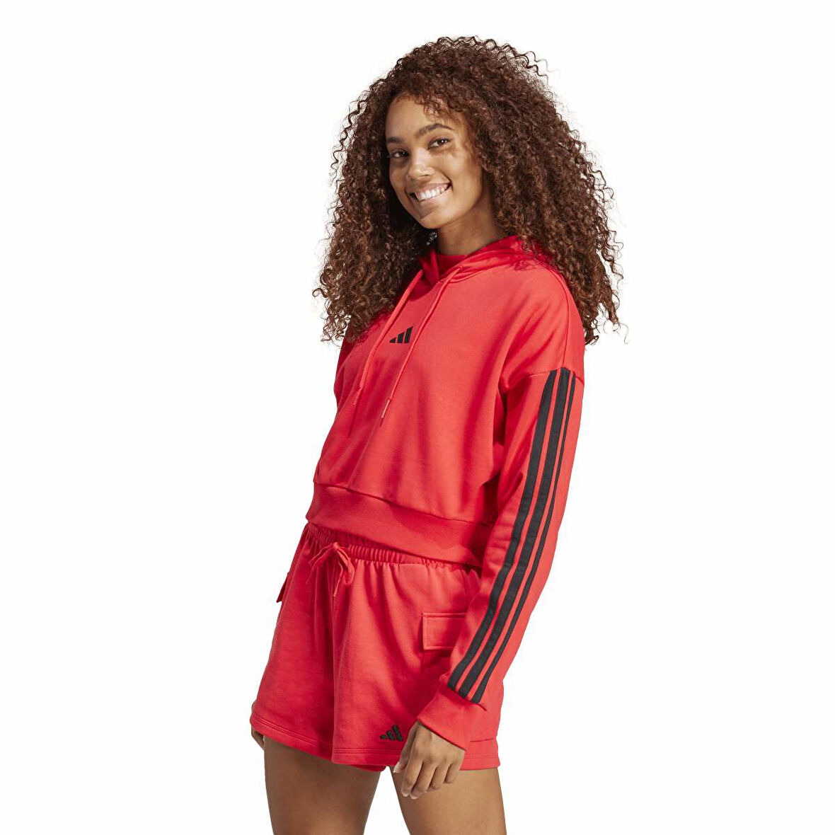 Adidas Kadın Hoodie Essentials 3-Stripes French Terry Crop