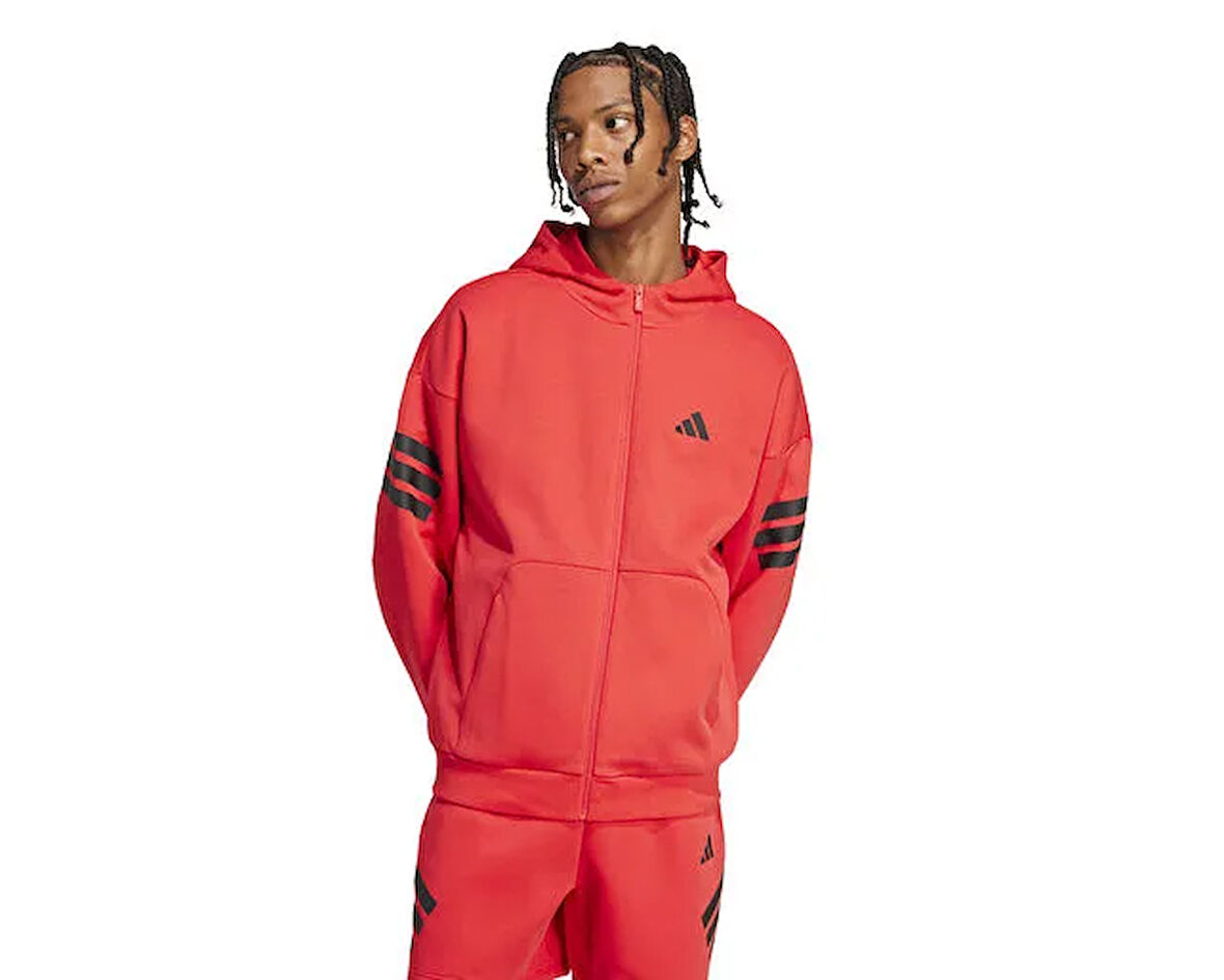 Adidas M Fi 3S Fz Erkek Günlük Eşofman Üstü JI8779 Kırmızı