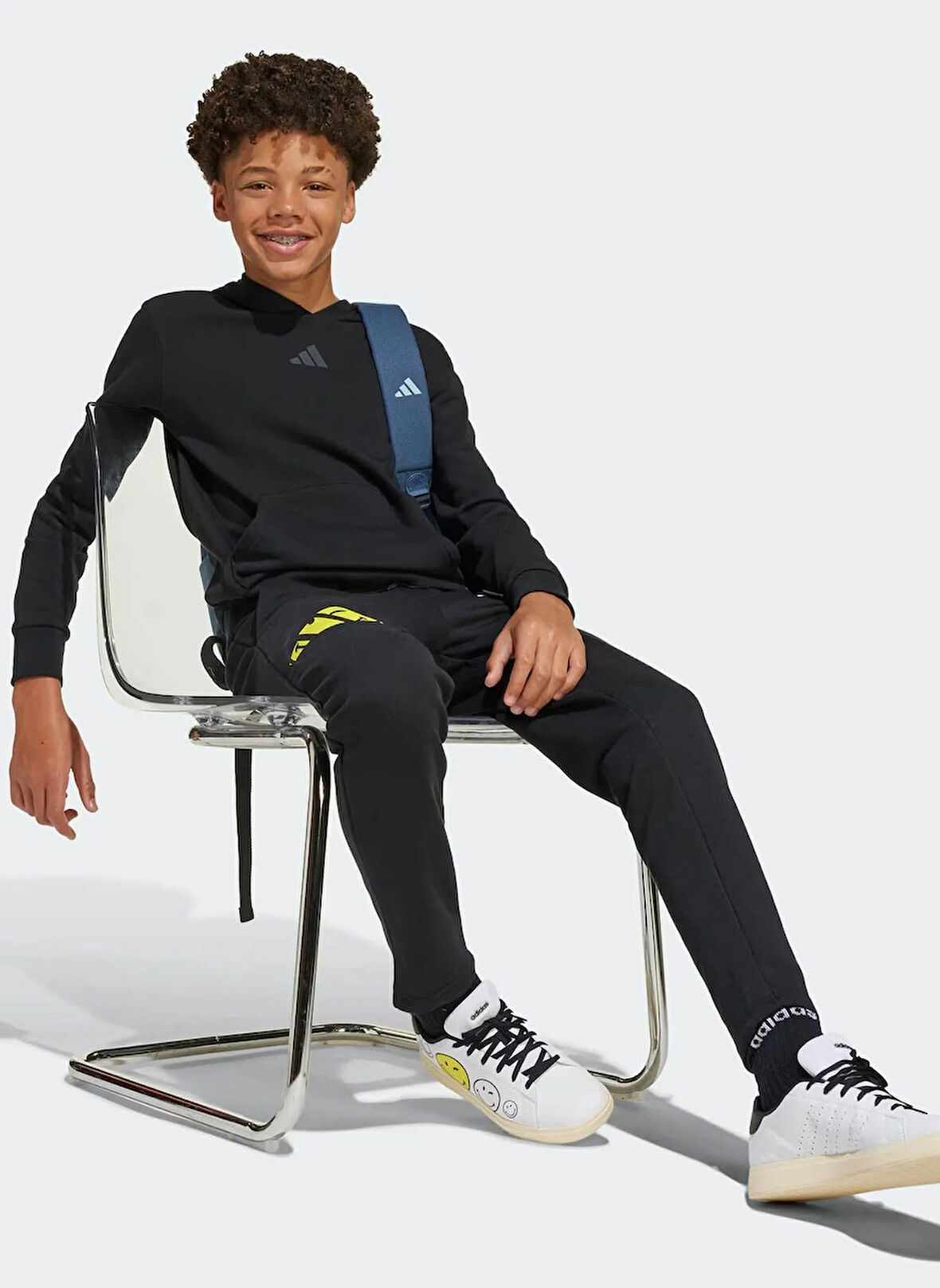 adidas Düz Paça Siyah Erkek Çocuk Eşofman Altı JJ3073-J SMI PANT