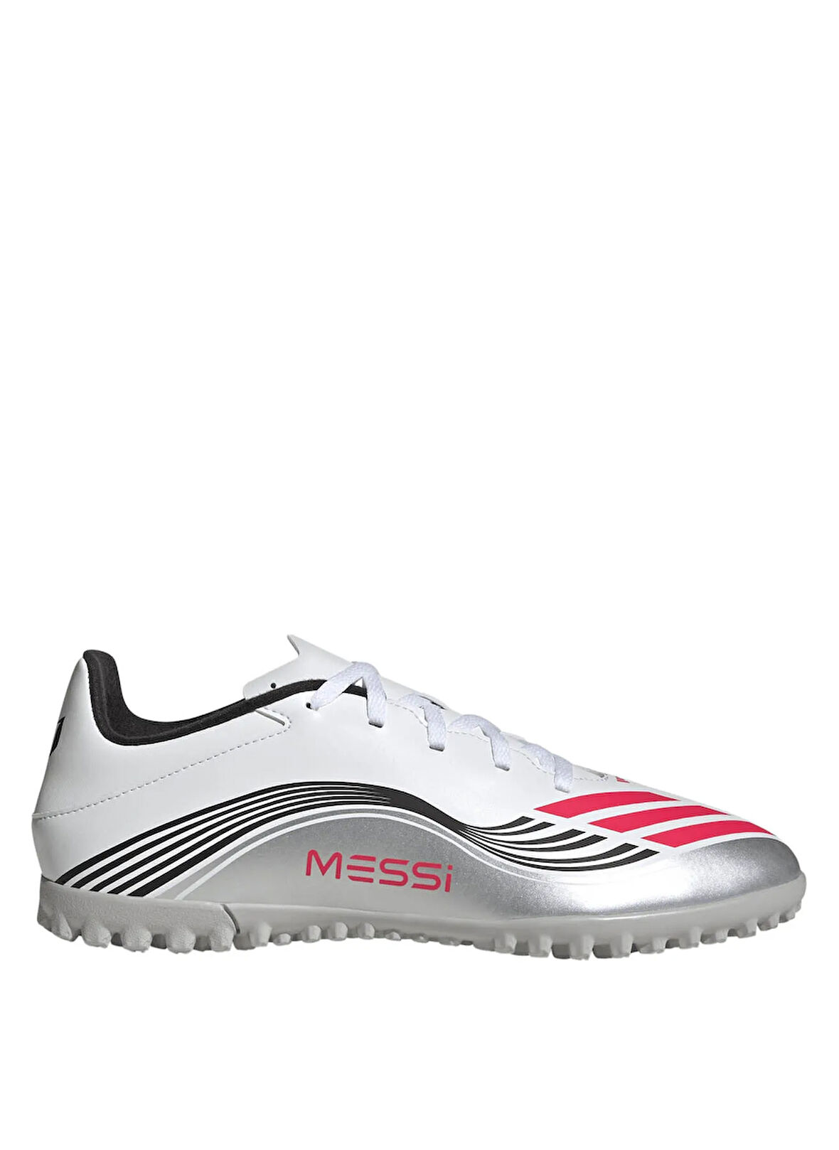 adidas JP7445 F50 MESSI CLUB TF Beyaz - Gümüş Erkek Halı Saha Ayakkabısı