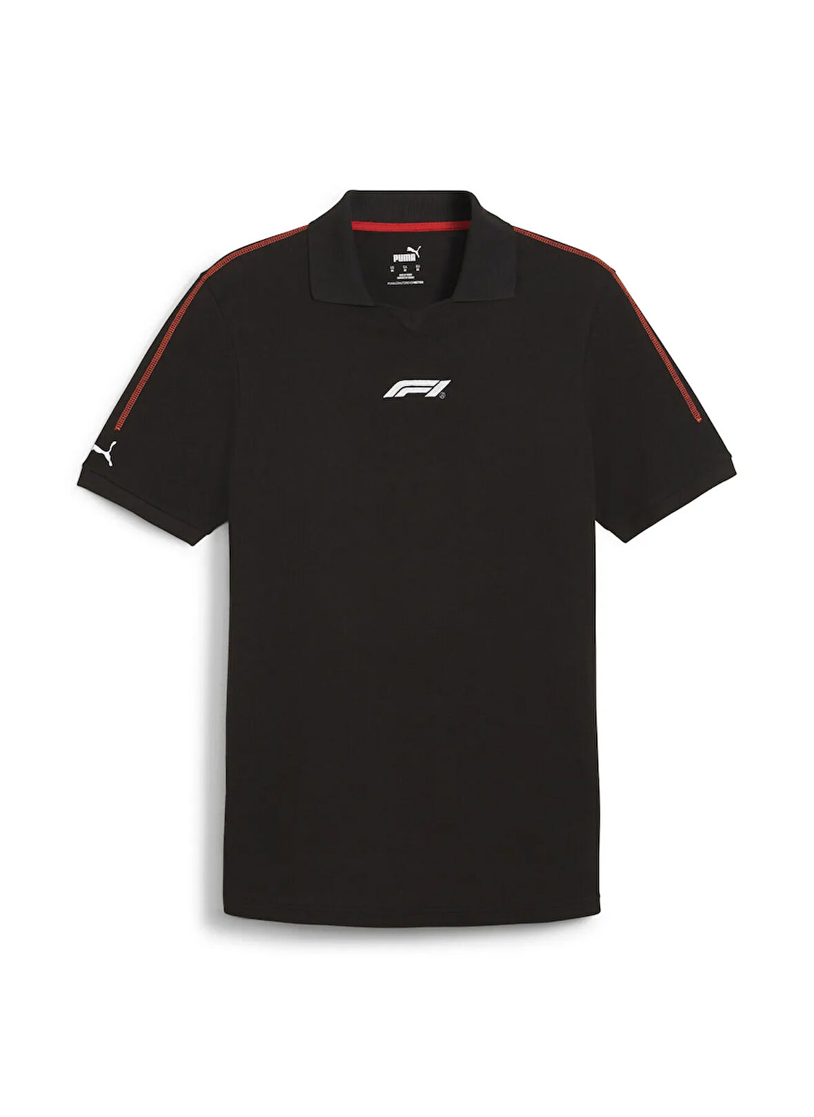 62571901 F1 Polo PUMA Black Beyaz Regular Fit Erkek T-Shirt