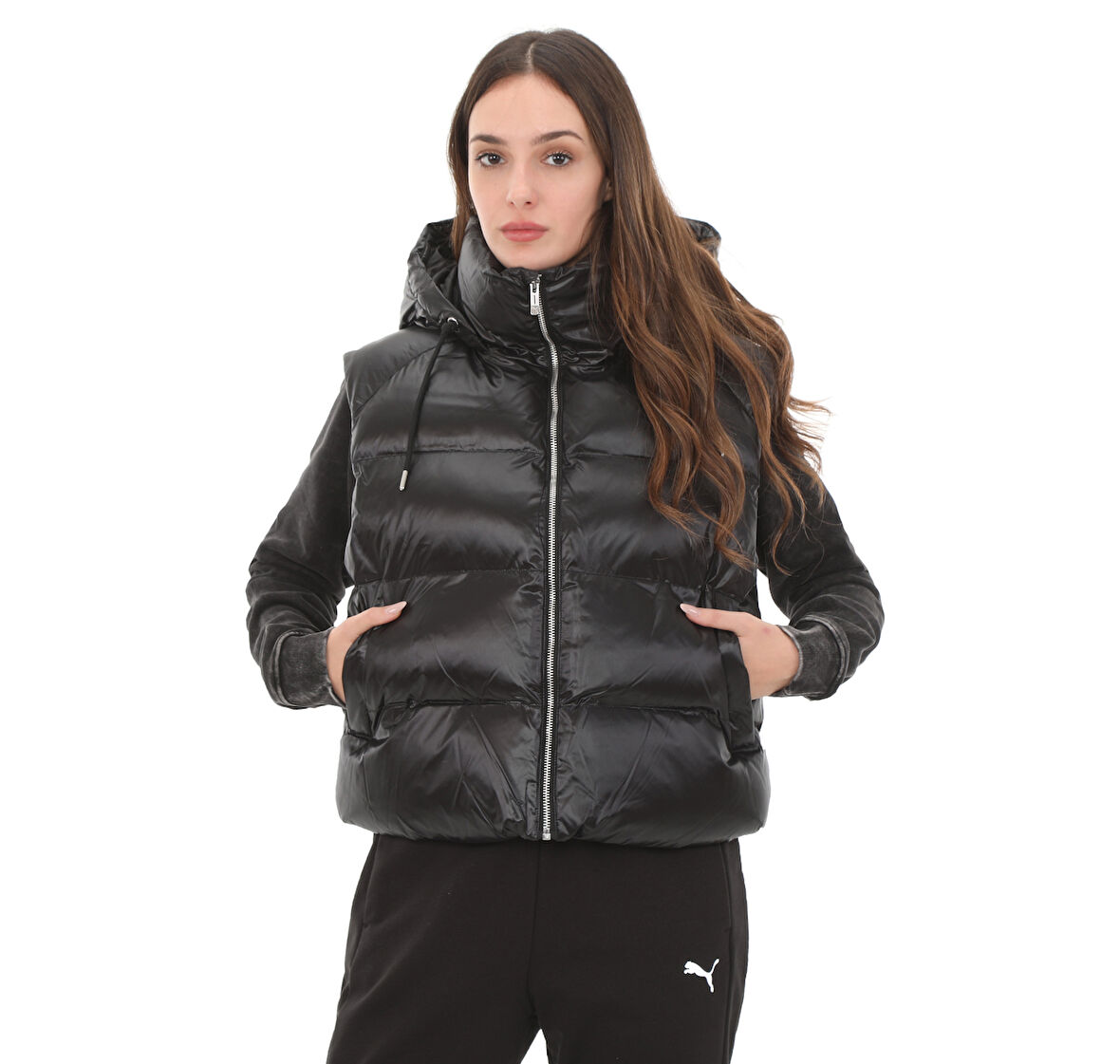 626518-01 Puma Shiny Puffer Vest Kadın Yelek Siyah