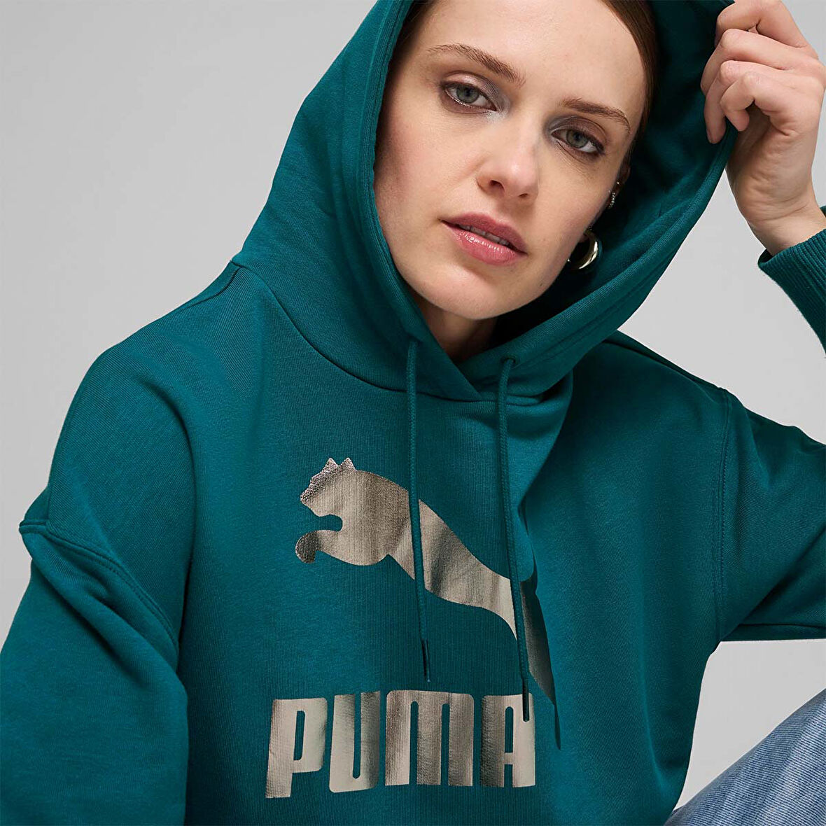 Puma Kadın Hoodie Classics Shiny Logo