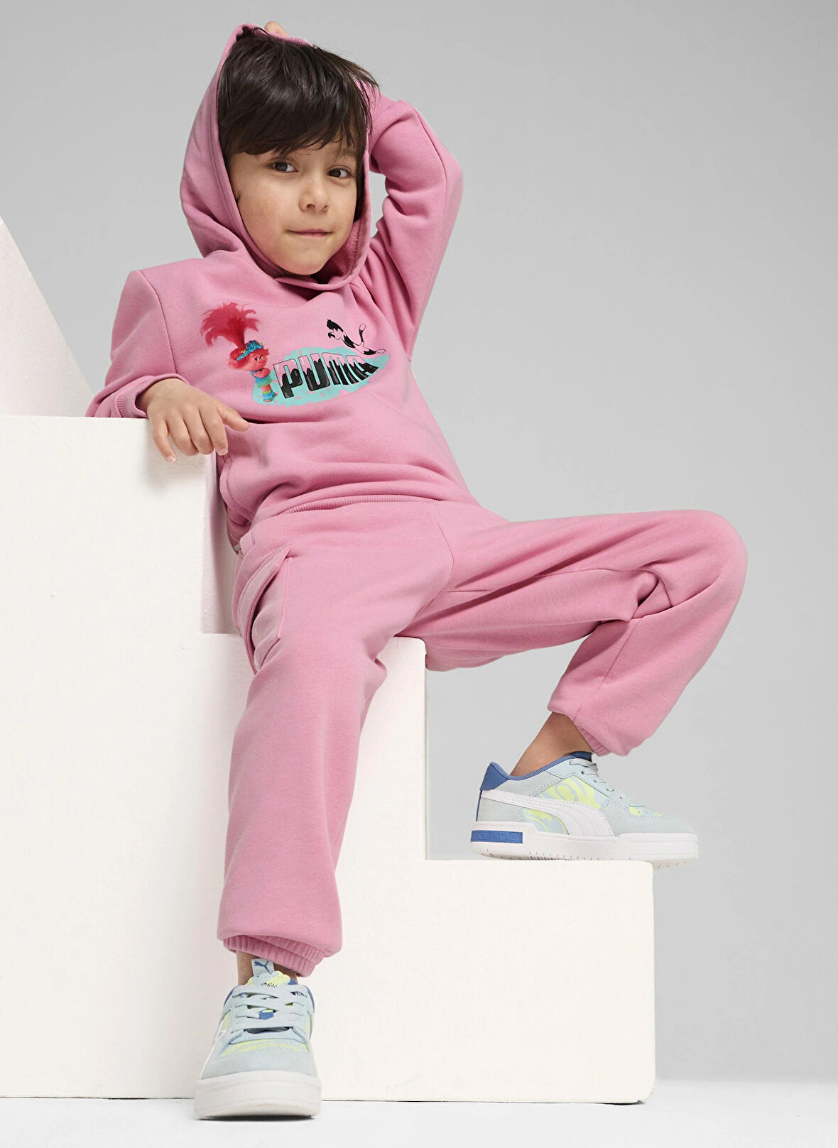 Puma Desenli Kadın Pembe Sweatshırt 62737848-PUMA X TROLLS Hoodie