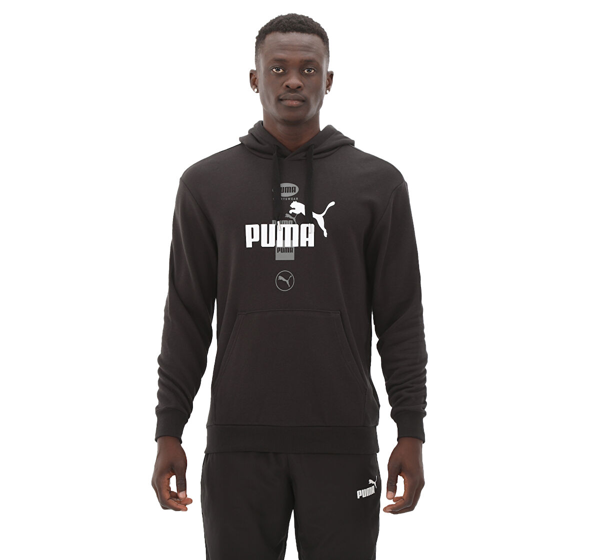 682700-01 Puma Power Graphic Hoodie Erkek Sweatshirt Siyah