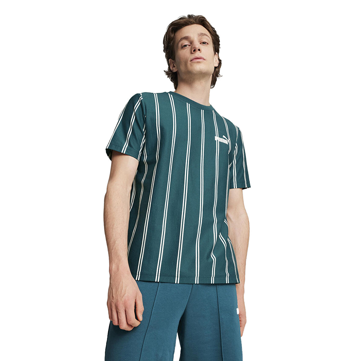 Sports Club Aop Erkek Yeşil Günlük Stil T-Shirt 68186222
