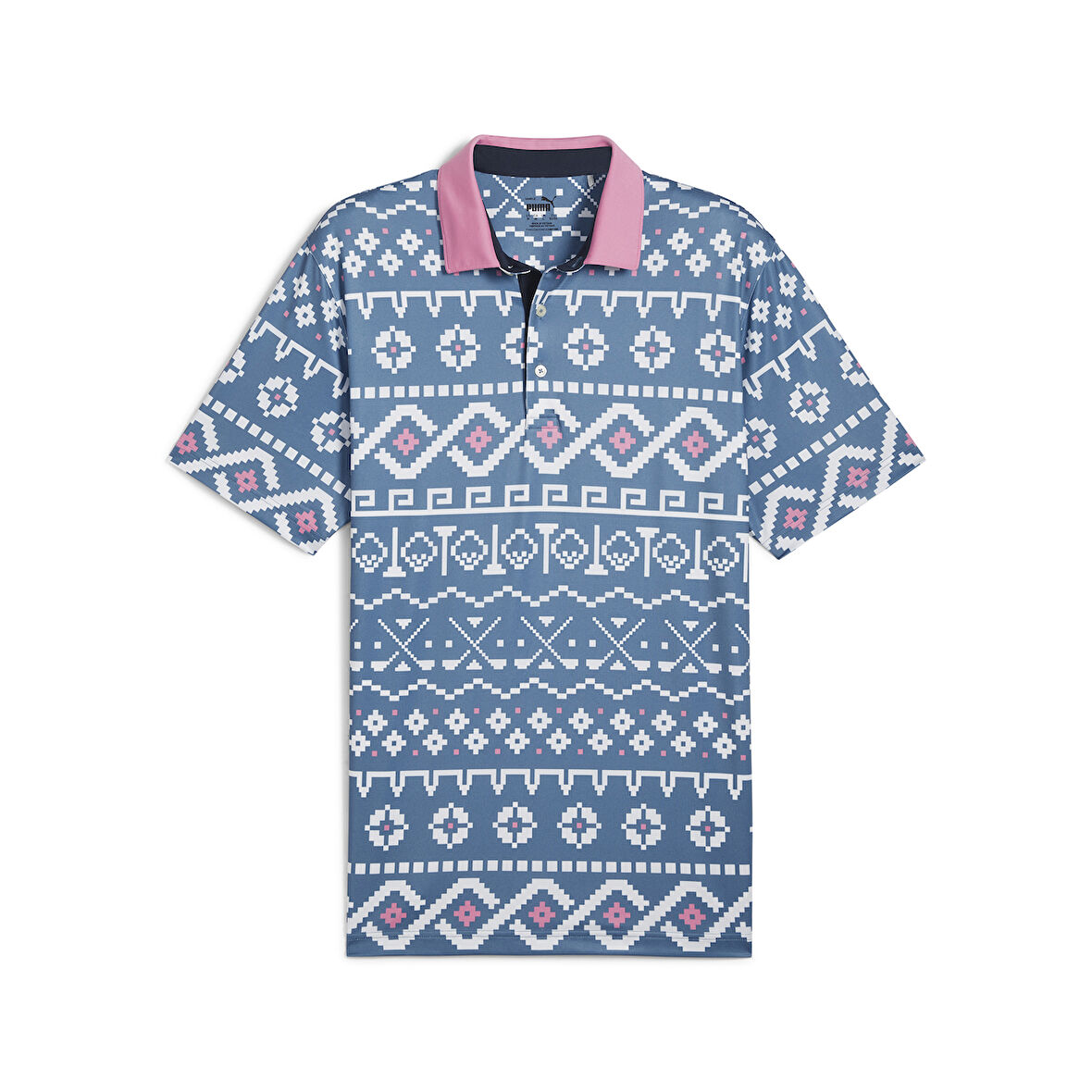 Puma Fair Isle Print Golf Polo Tshirt