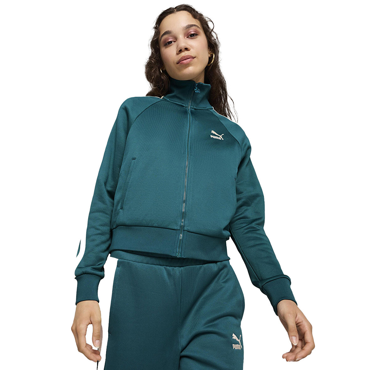 Iconic T7 Track Kadın Yeşil Günlük Stil Sweatshirt 62799422