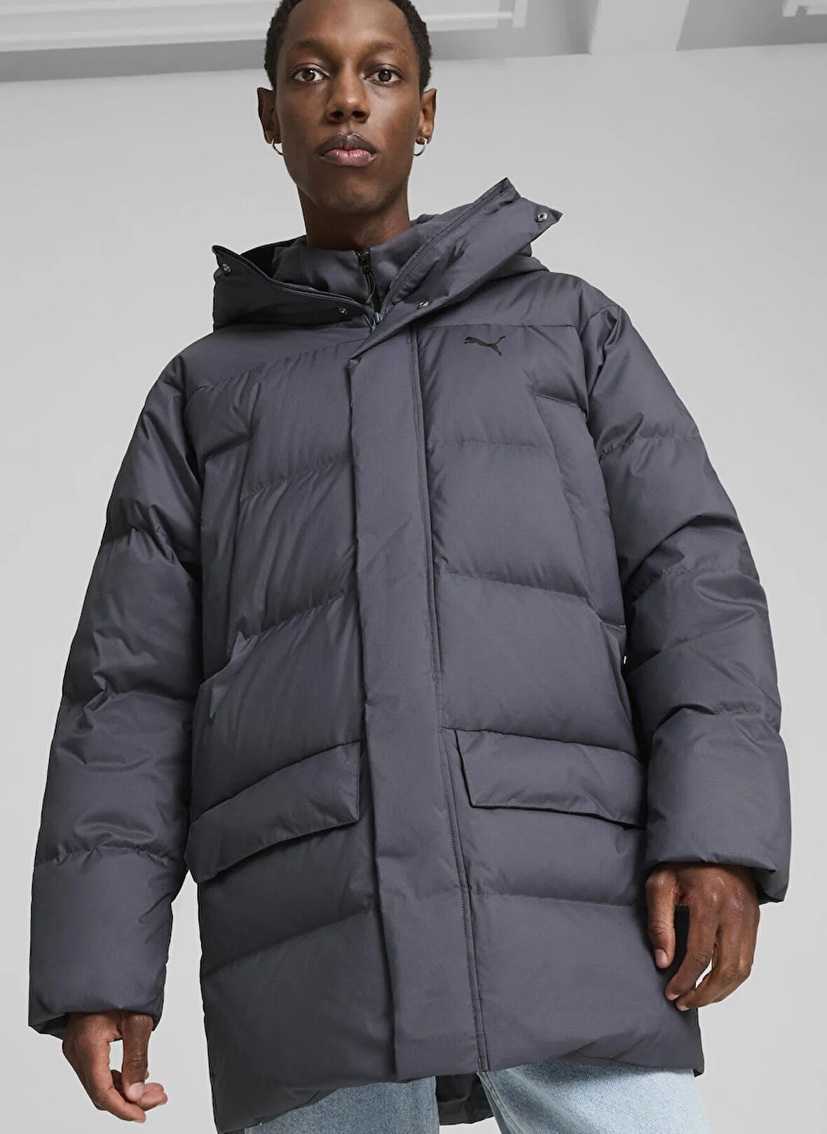 Puma 62646669 Protective Down Parka Gala Gri Düz Erkek Mont