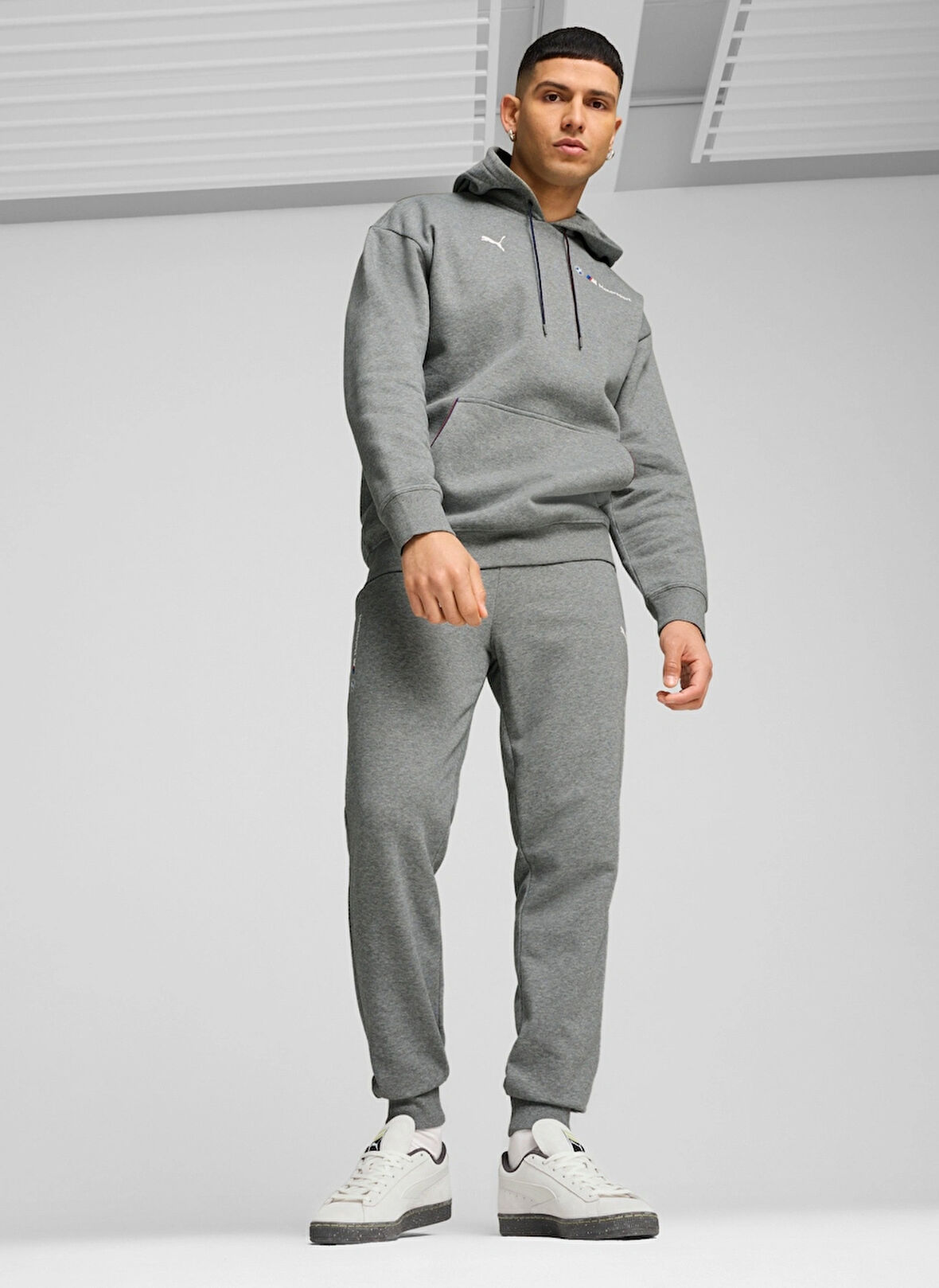 62750903 BMW MMS ESS+ PANTS FT Medi Gri Lastikli Bel Regular Fit Erkek Eşofman Altı