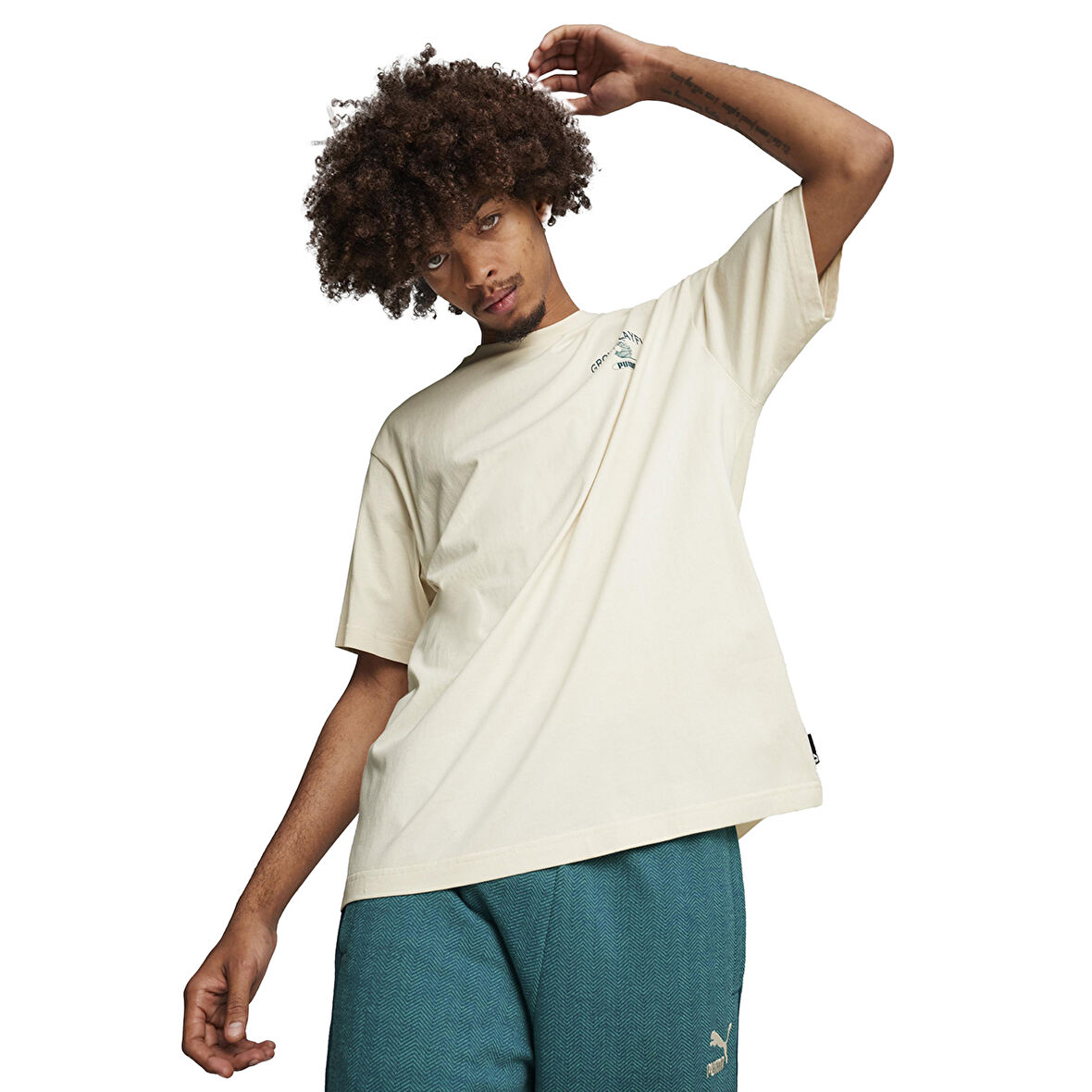 Graphics Erkek Mavi Günlük Stil T-Shirt 62800687