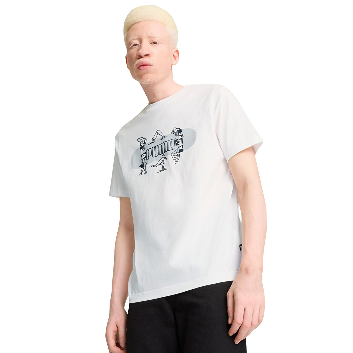 Graphics Skateboard Erkek Beyaz Günlük Stil T-Shirt 68345902