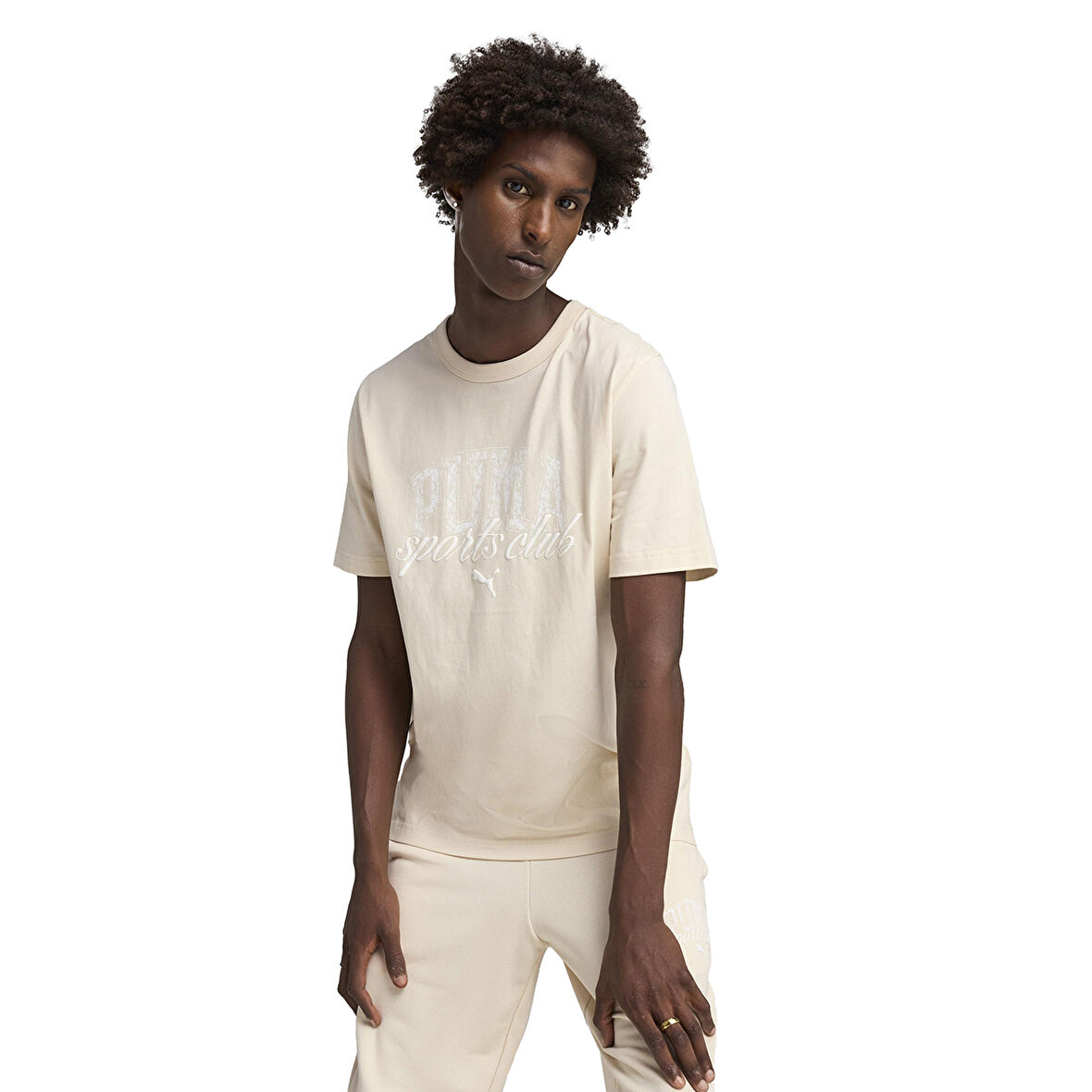 Class Erkek Bej Günlük Stil T-Shirt 68464387
