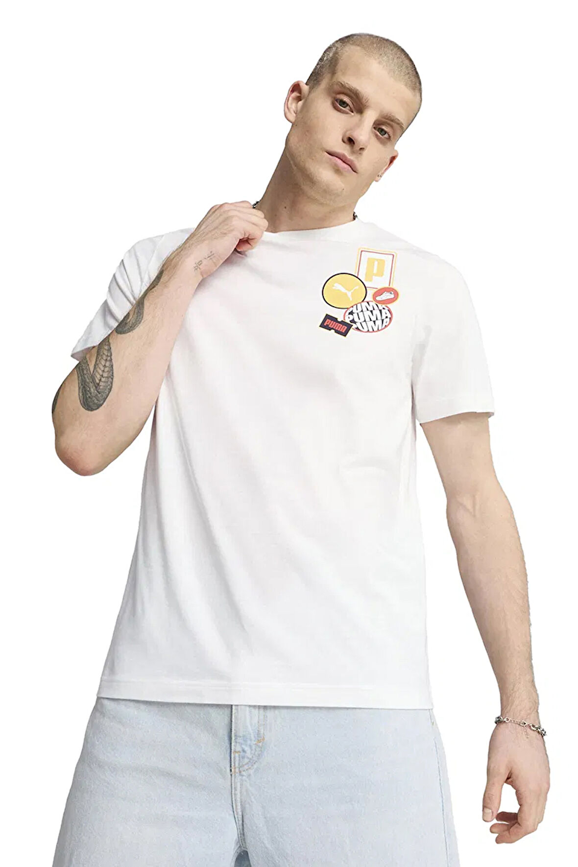 Puma Erkek Beyaz Graphics Icon Tee Spor T-Shirt - 68482902
