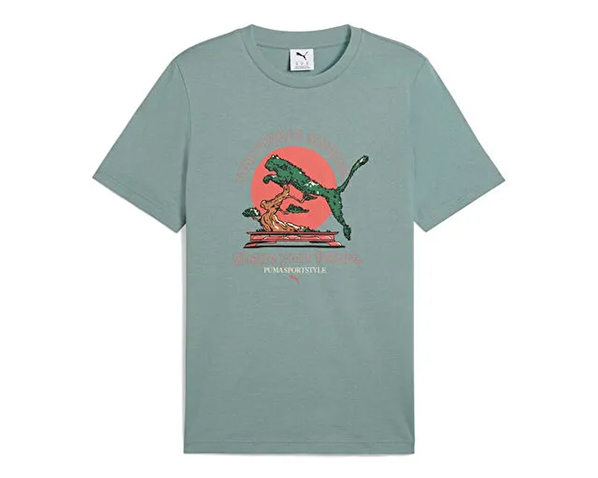 Puma Graphics Puma Bonsai Tee Erkek Günlük Tişört 62963430 mavi