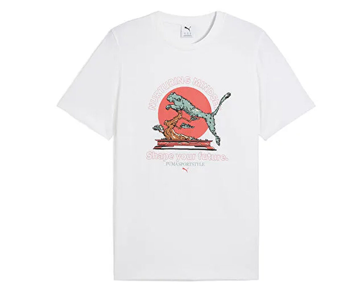 Puma Graphics Puma Bonsai Tee Erkek Günlük Tişört 62963402 Beyaz