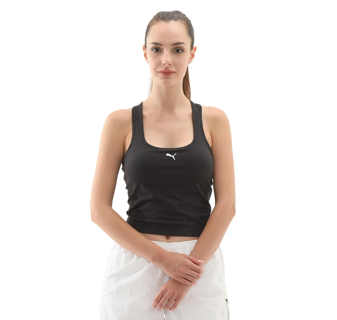 526645-01 Puma W Cloudspun Mesh 2:1 Tank Kadın T-Shirt Siyah