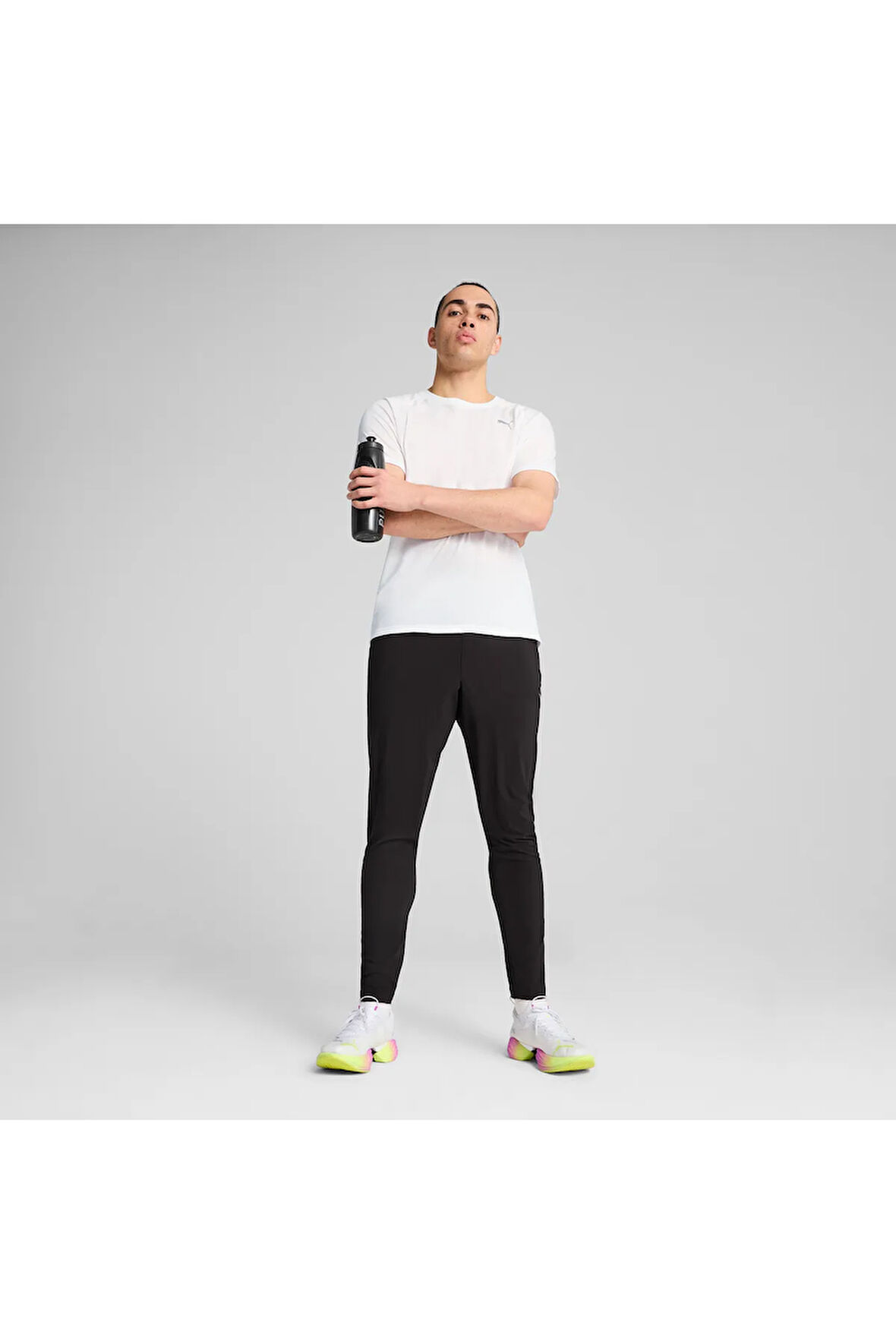 Run Velocity Tri-blend Erkek Beyaz T-shirt
