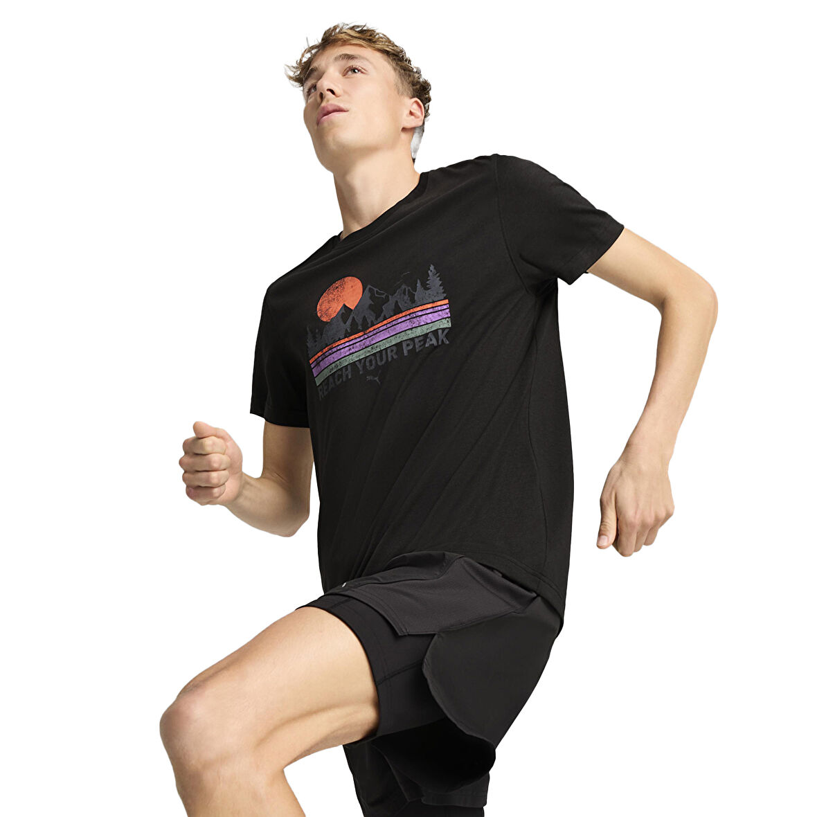 Graphics Erkek Siyah Koşu T-Shirt 52659801