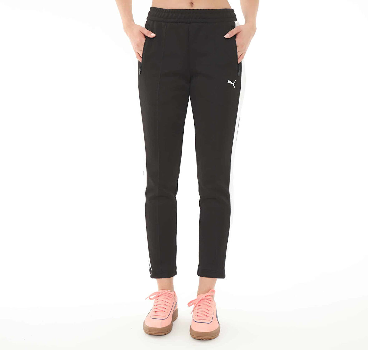 629798-01 Puma T7 Always On Slim Trackpants Kadın Eşofman Altı Siyah