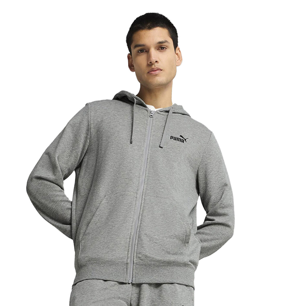 Ess Full-Zip Erkek Gri Günlük Stil Sweatshirt 68258803