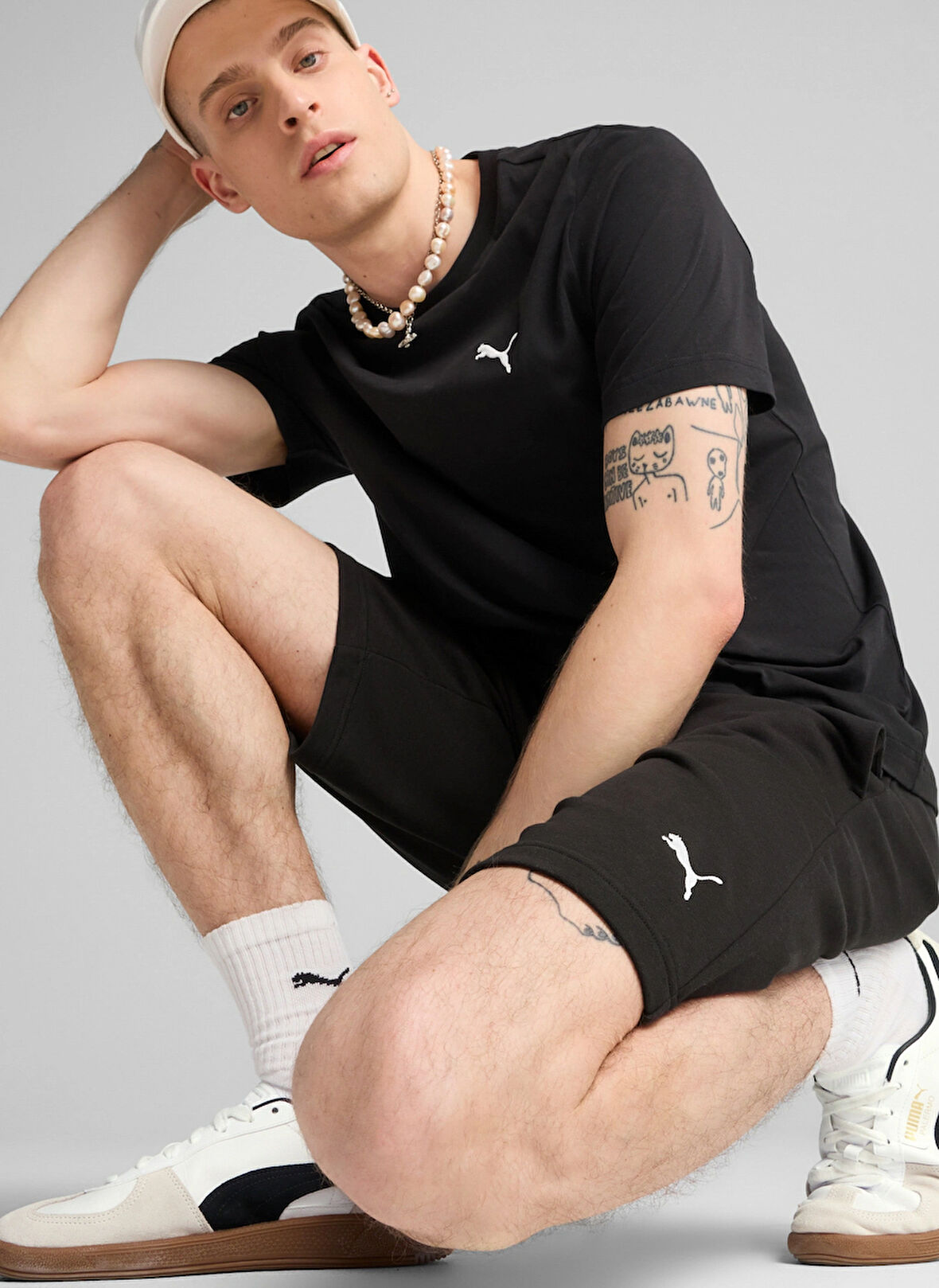 68259801 ESS Shorts 10 PUMA Black Siyah Lastikli Bel Regular Fit Erkek Şort
